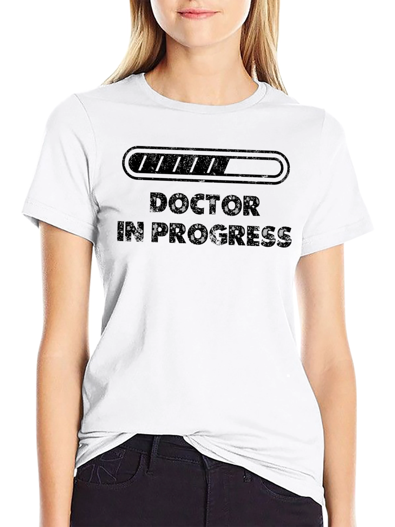 Black Doctor in Progress T-Shirt - Study Hard! view 9