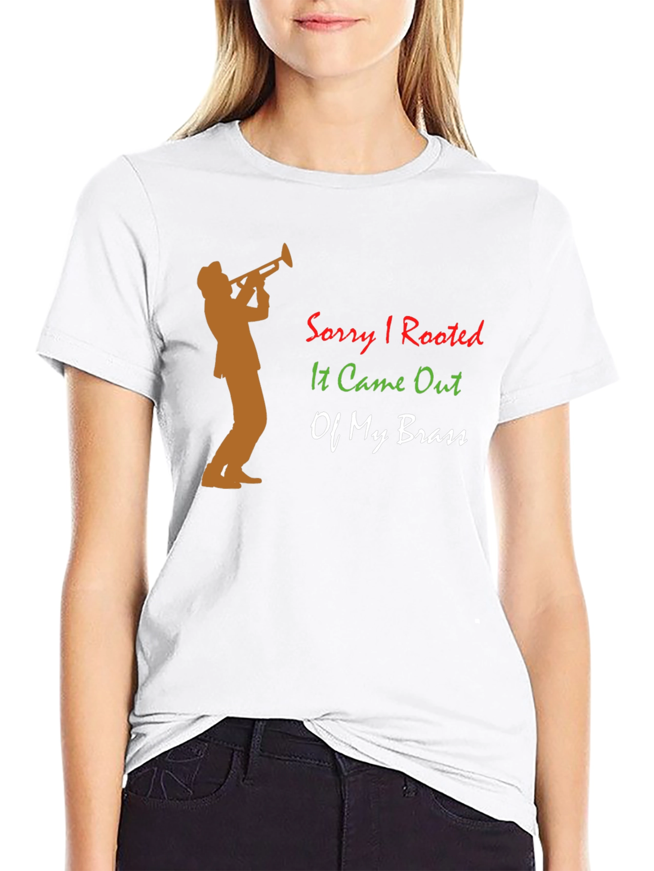 Black Sorry I Rooted T-Shirt - Trumpet Humor! view 9
