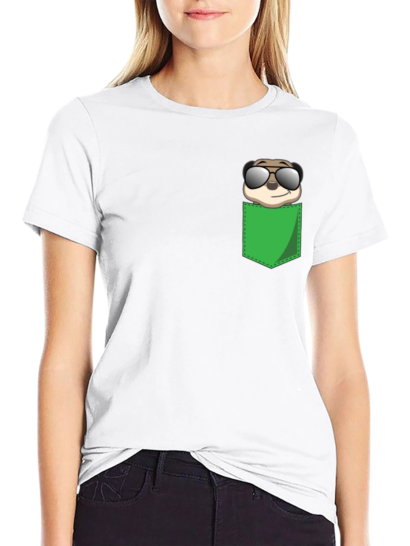 Black Cool Meerkat Pocket T-Shirt view 9