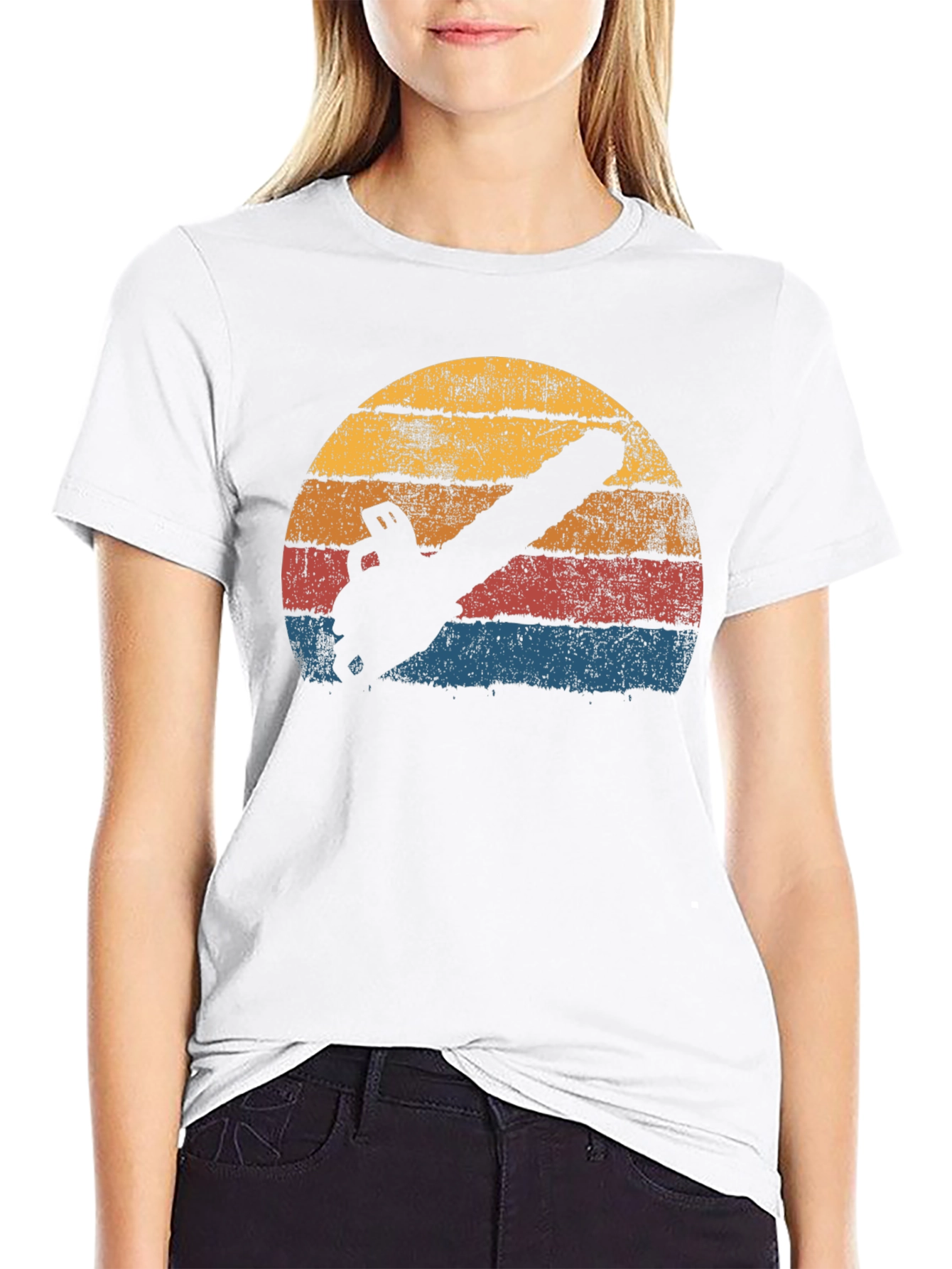 Black Retro Chainsaw T-Shirt - Black Graphic Tee view 9