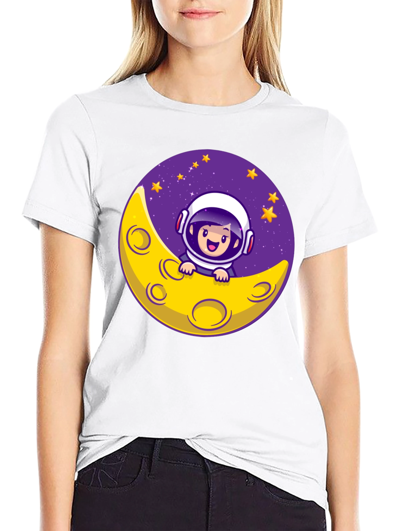 Black Astronaut Moon T-Shirt view 9
