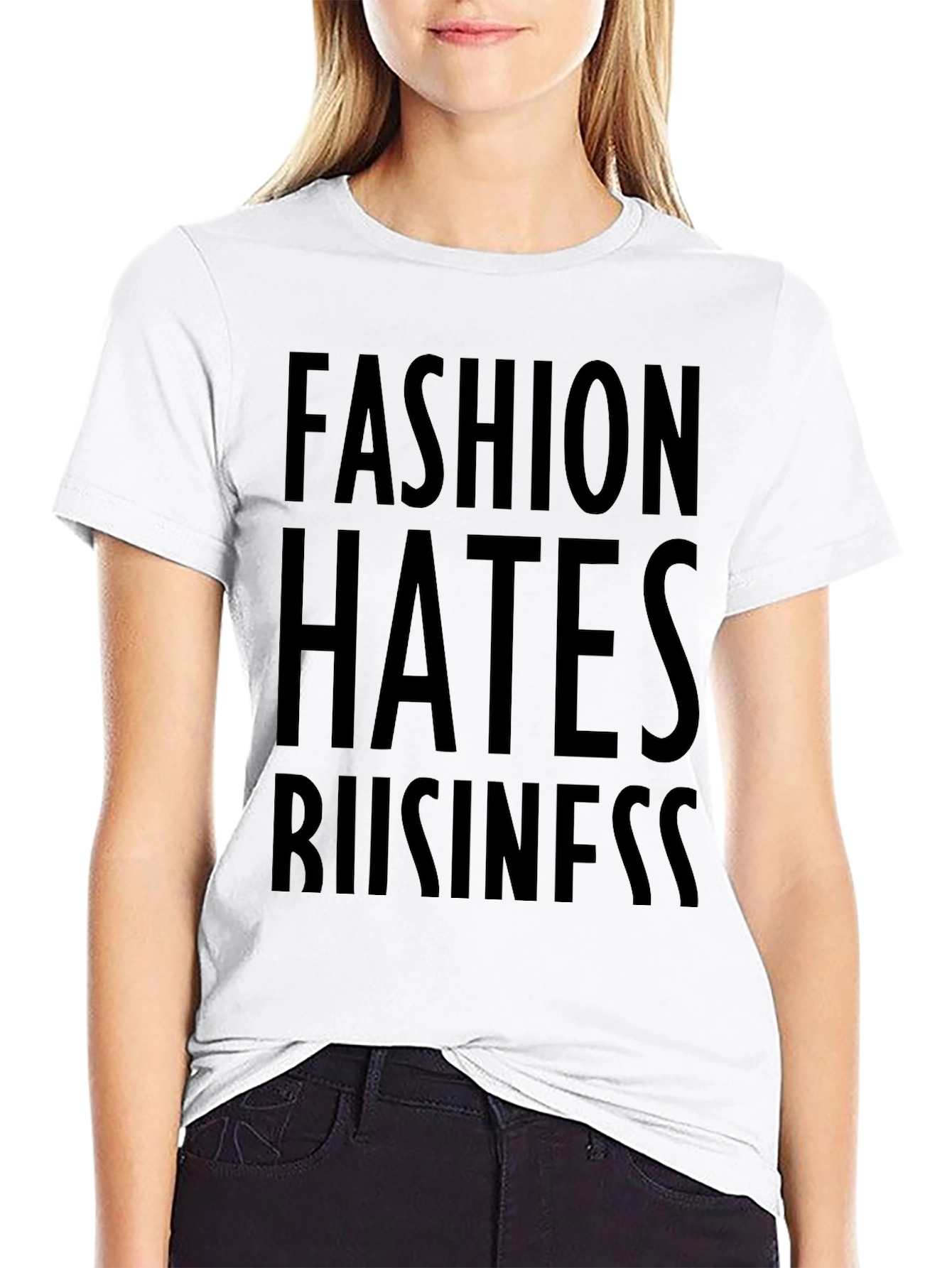 Black Fashion Hates Business Graphic Tee view 9