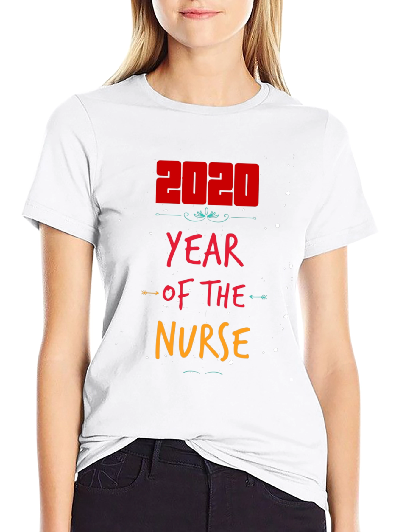 Black 2020 Year of the Nurse T-Shirt view 9
