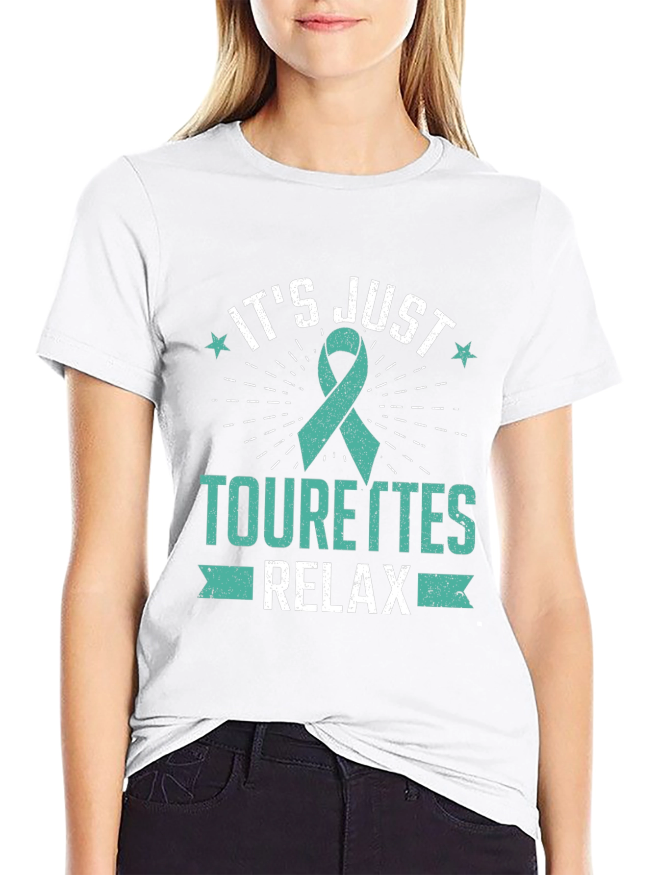 Black Tourette's Awareness T-Shirt - Relax view 9
