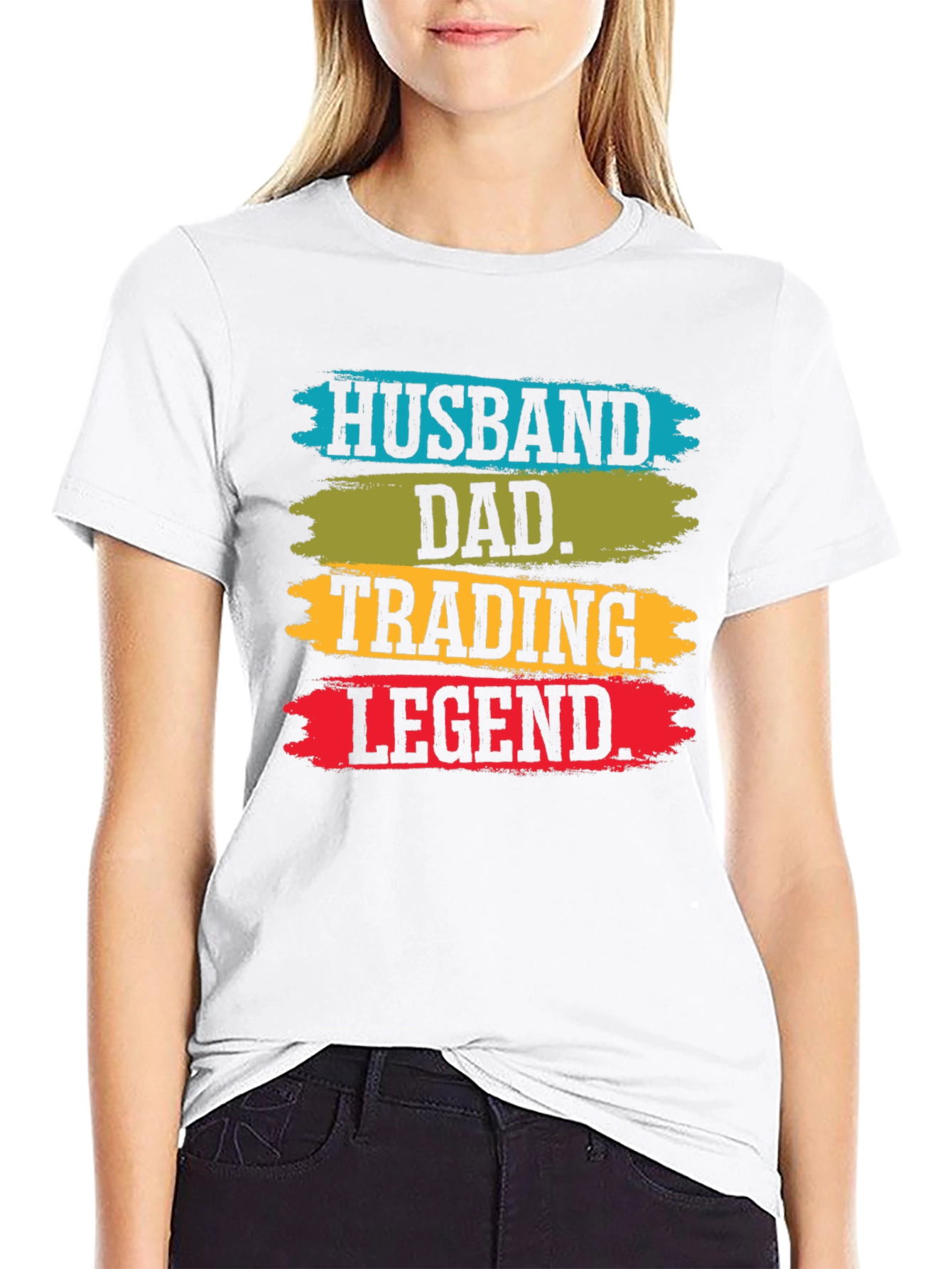 Black Husband Dad Trading Legend T-Shirt view 9