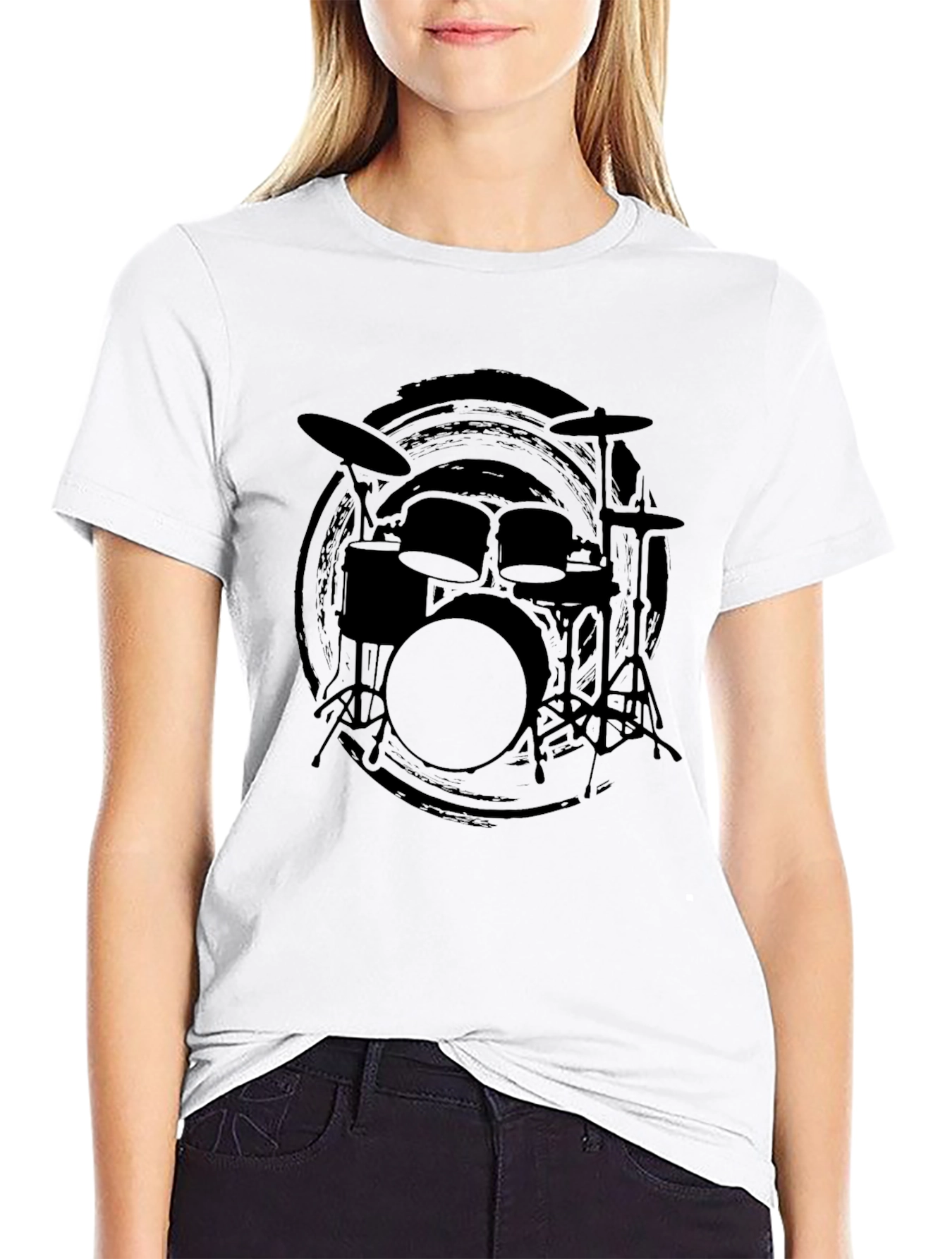 Black Black Drum Kit Graphic Tee view 9
