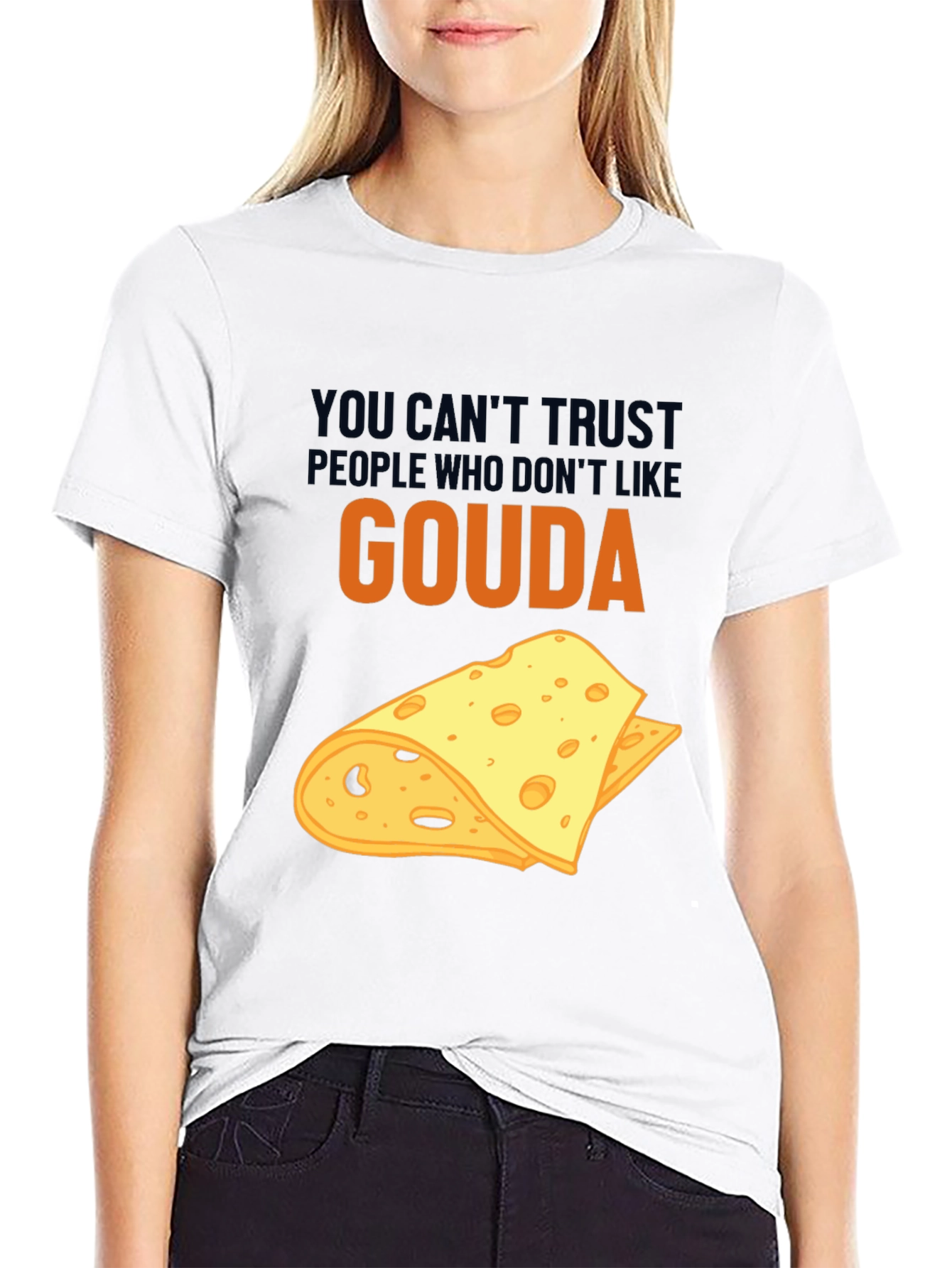 Black Gouda Cheese Lover T-Shirt Funny Foodie Tee view 9