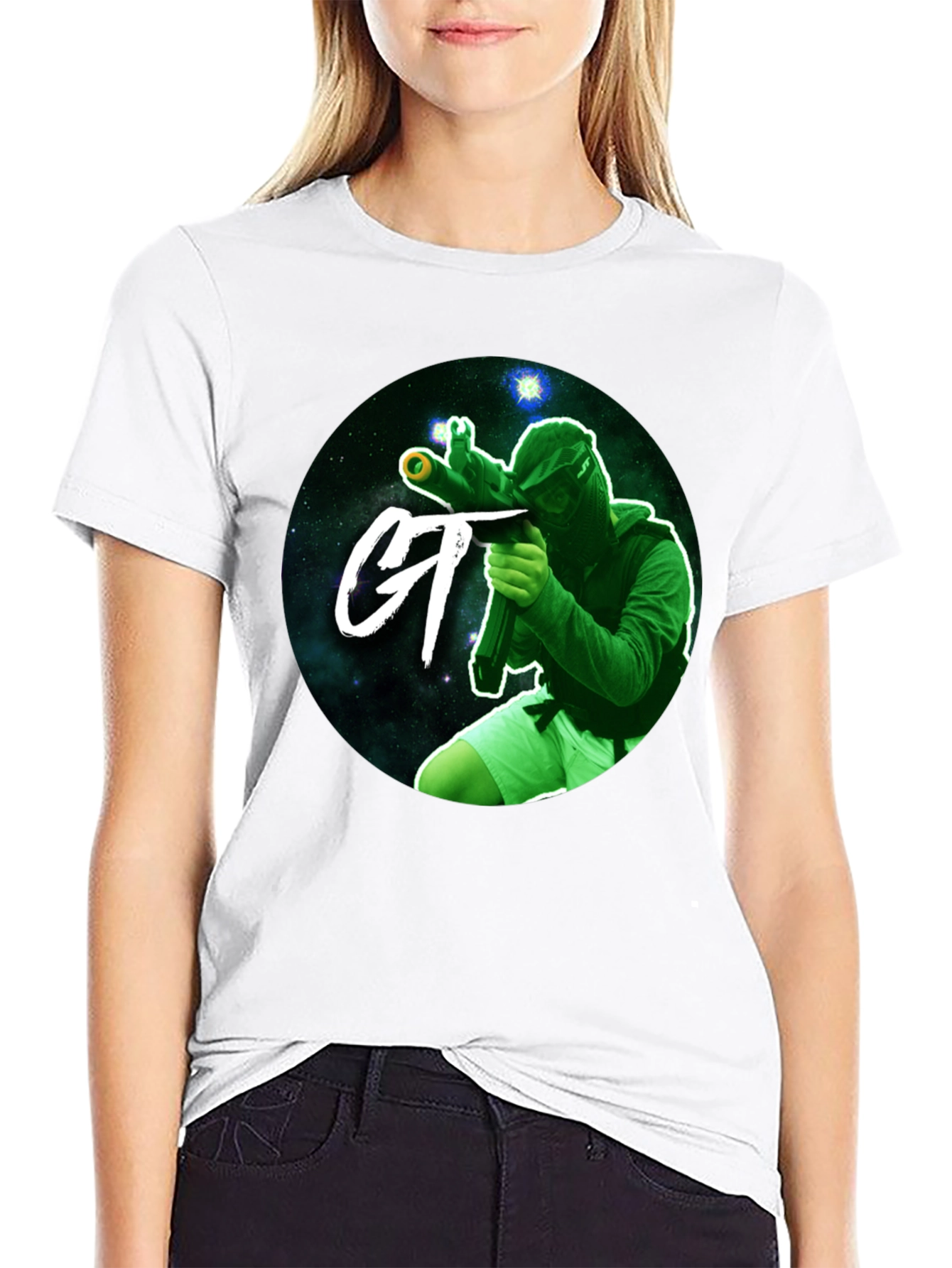 Black Cosmic Paintball T-Shirt - Gamer Tee view 9