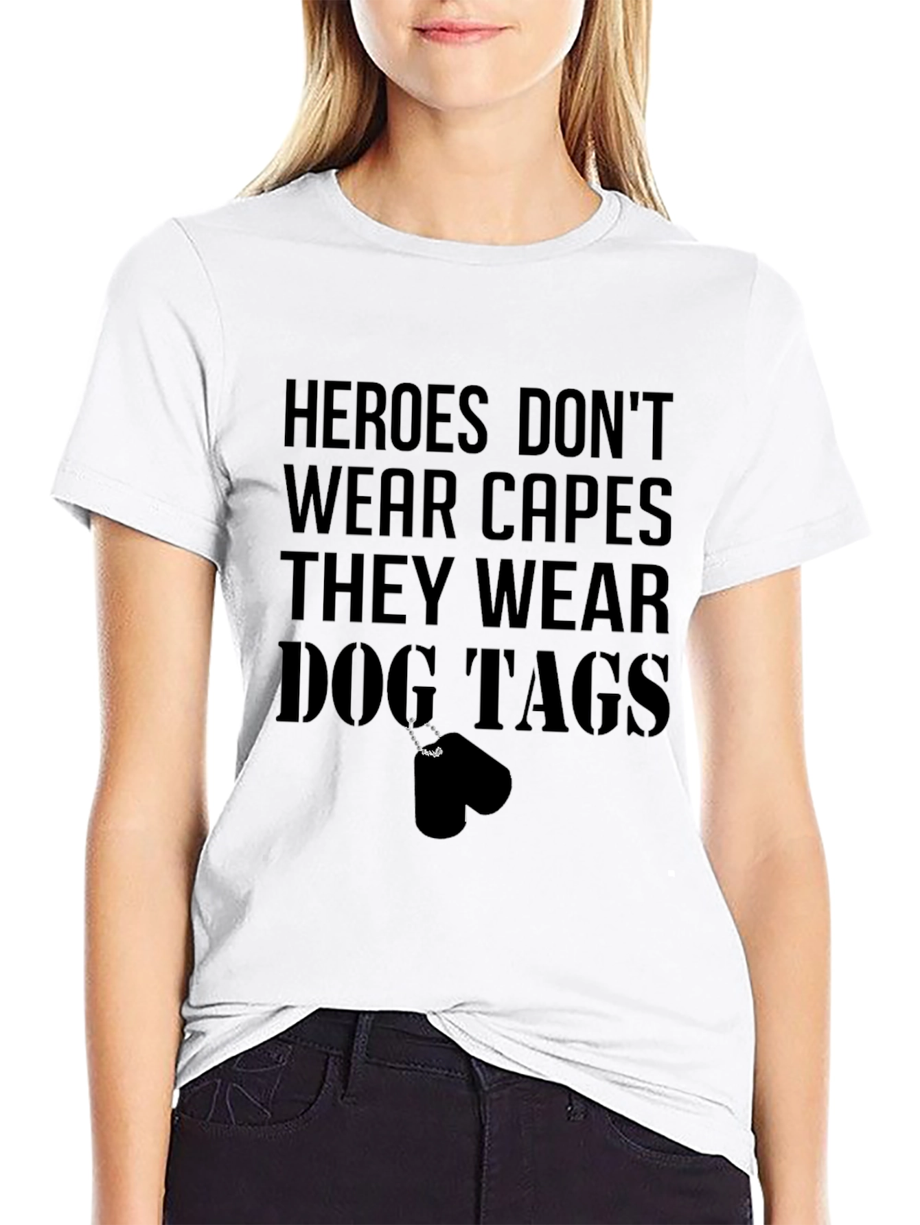 Black Heroes Dog Tag T-Shirt - Black Graphic Tee view 9