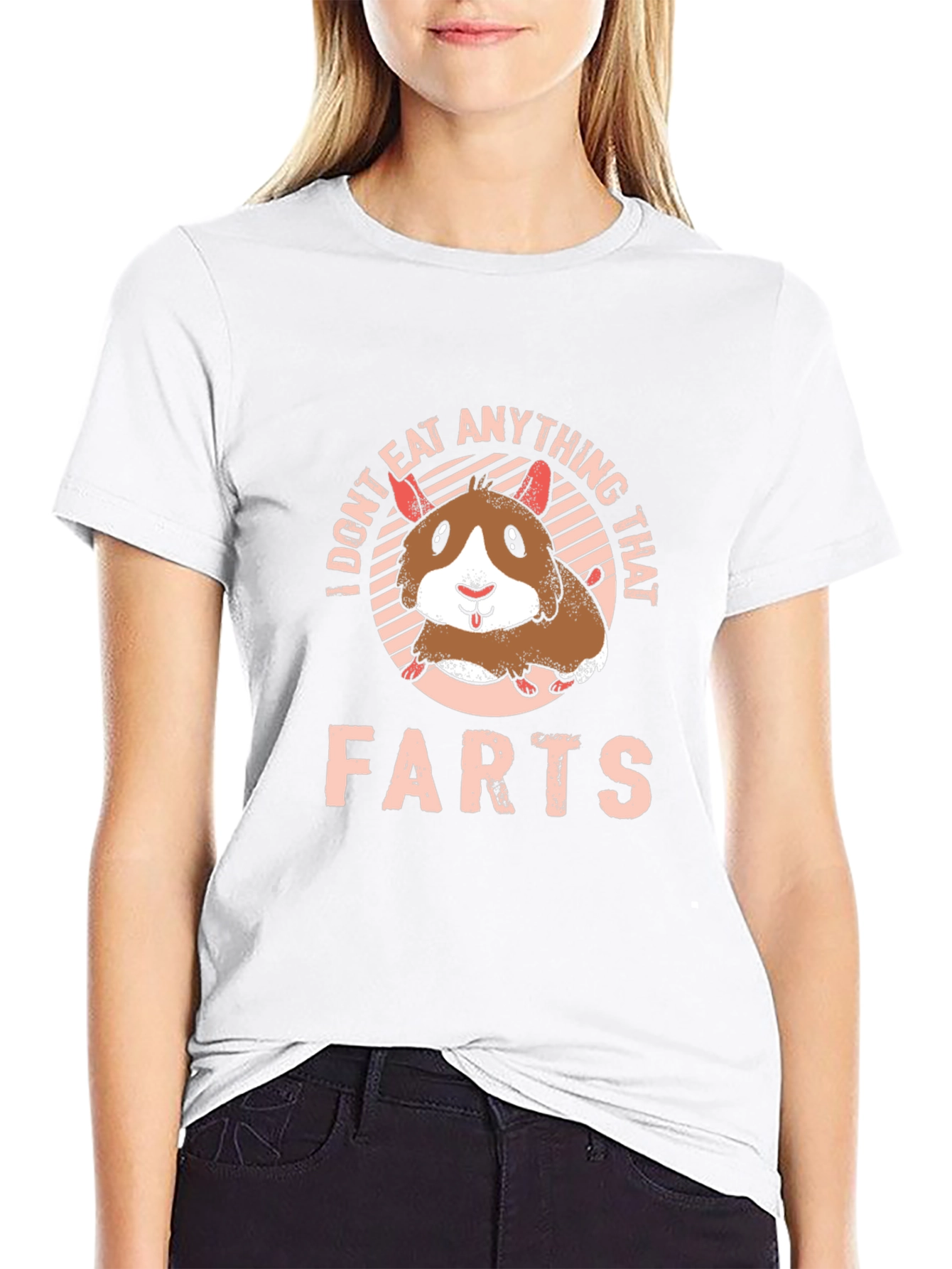 Black Funny Hamster Graphic T-Shirt - "I Don't Eat Anything That Farts" view 9