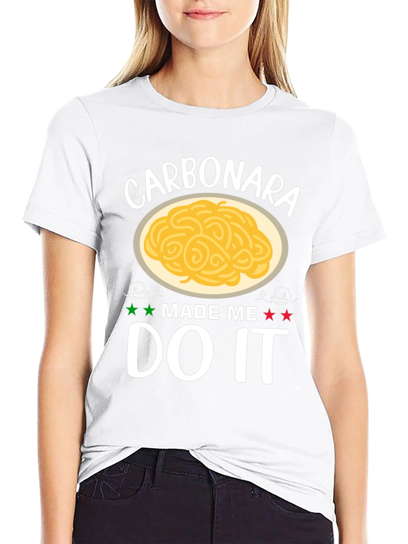 Black Carbonara Made Me Do It T-Shirt view 9