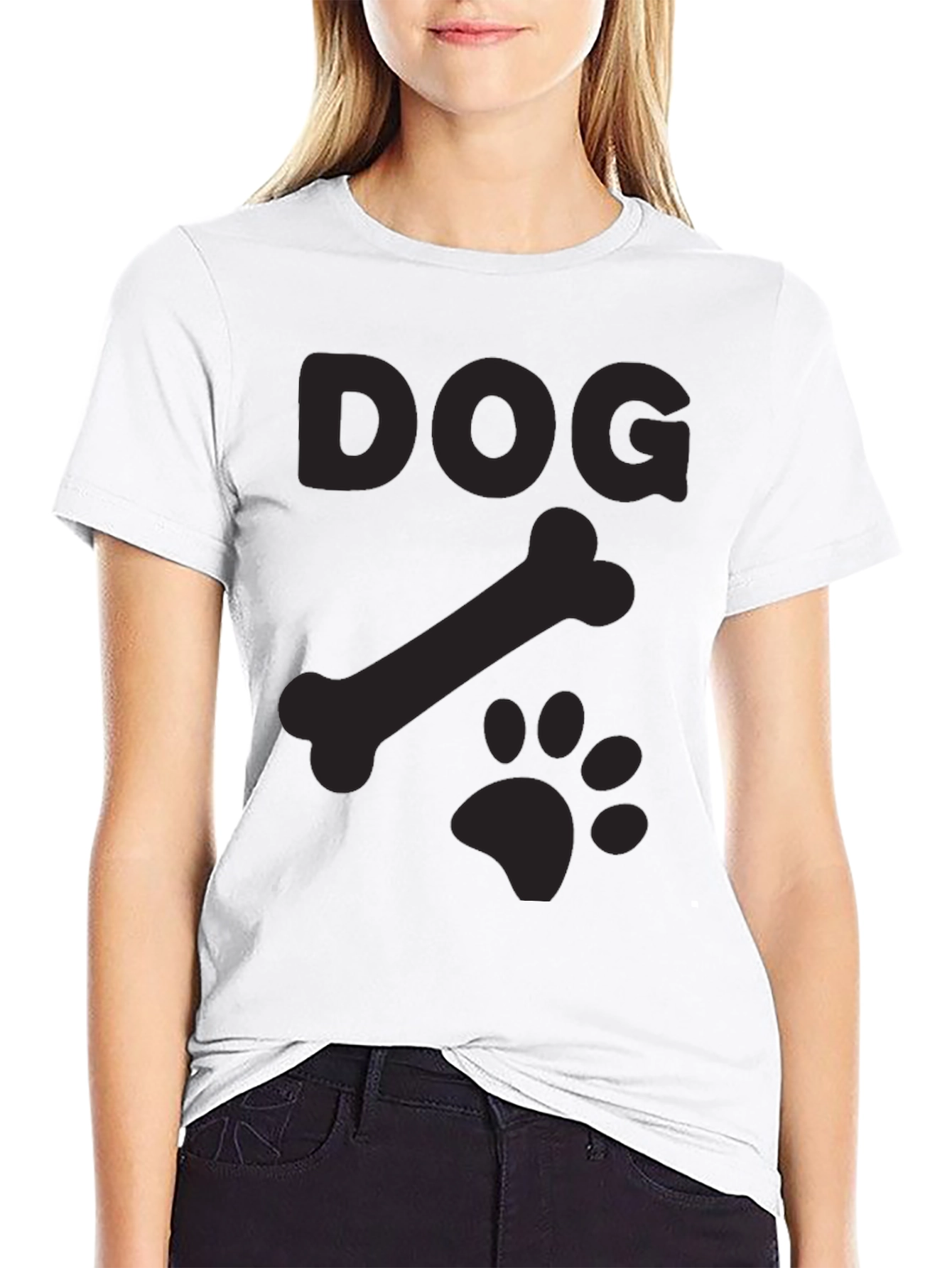 Black Dog Bone Paw Print T-Shirt view 9
