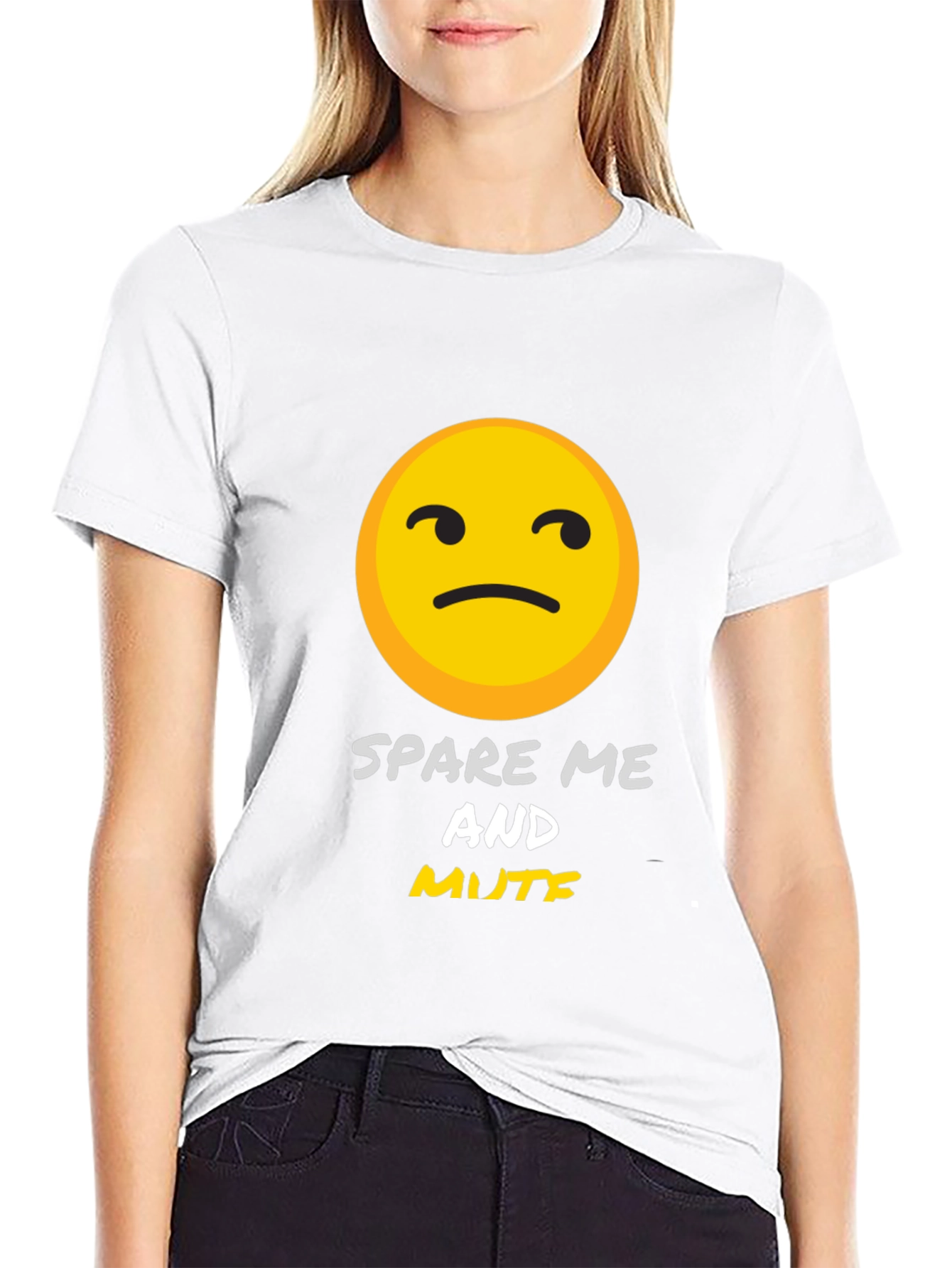 Black Spare Me and Mute Graphic T-Shirt view 9
