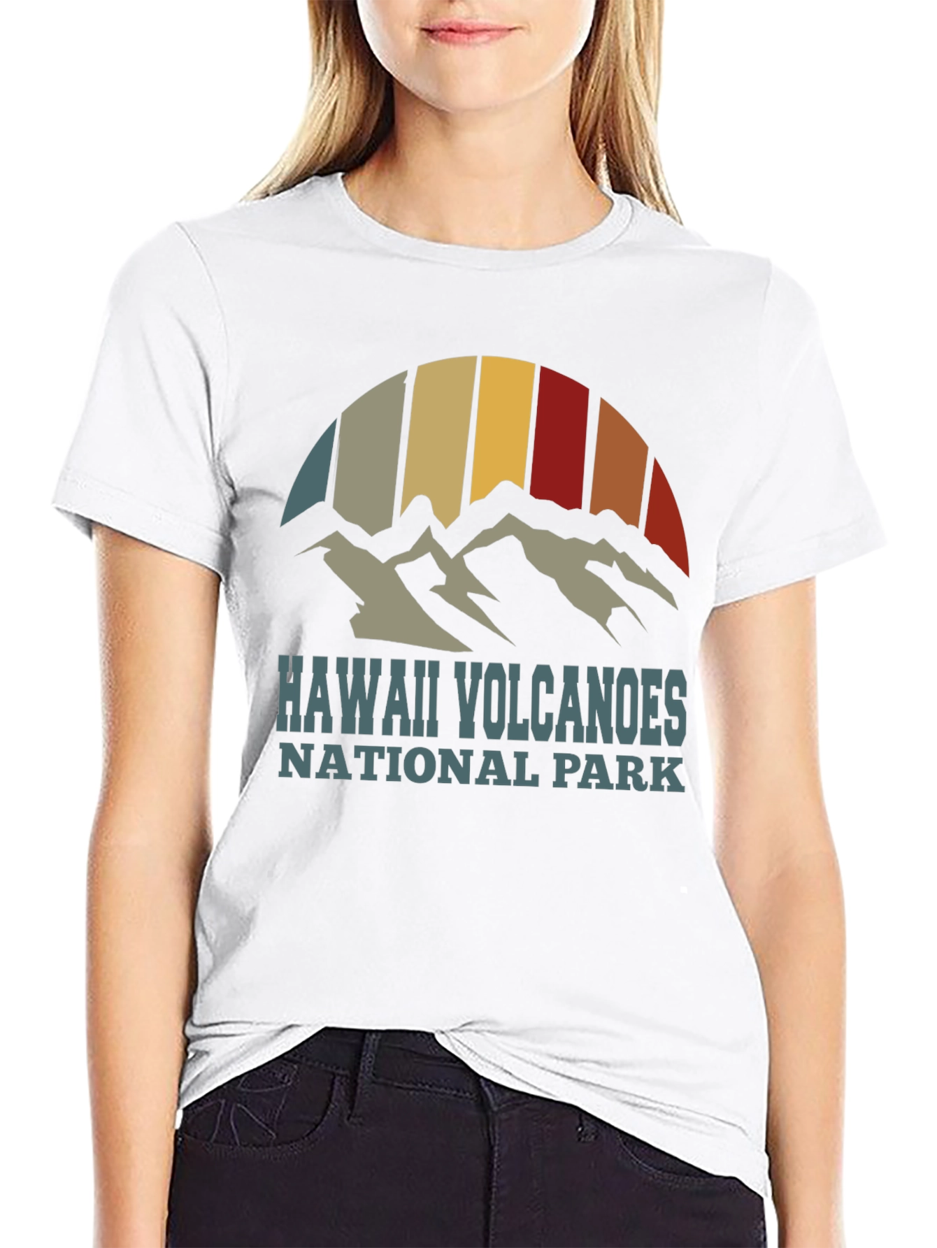 Hawaii Volcanoes National Park Retro Graphic T-Shirt - 9