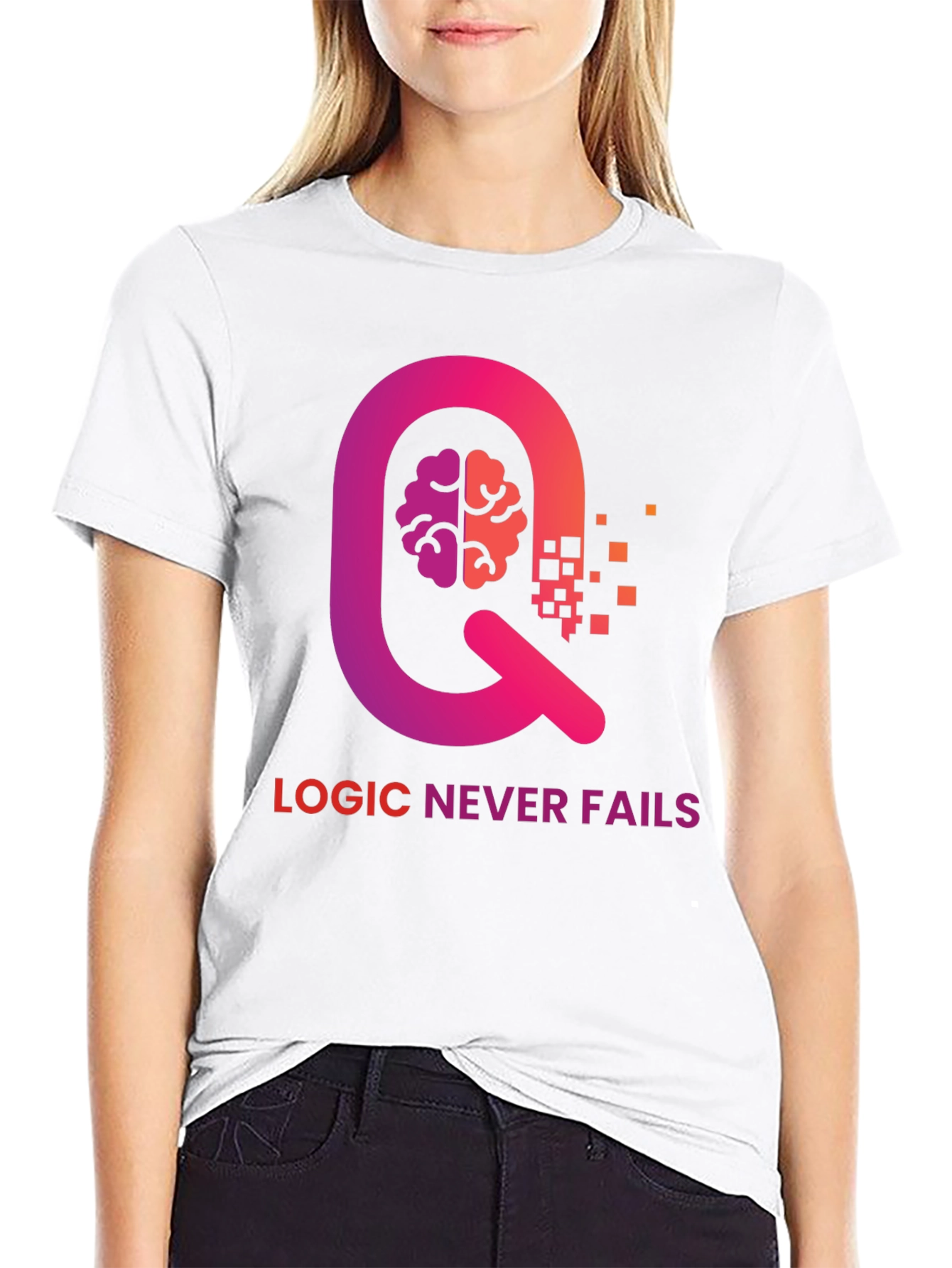 Black Logic Never Fails Graphic Tee view 9