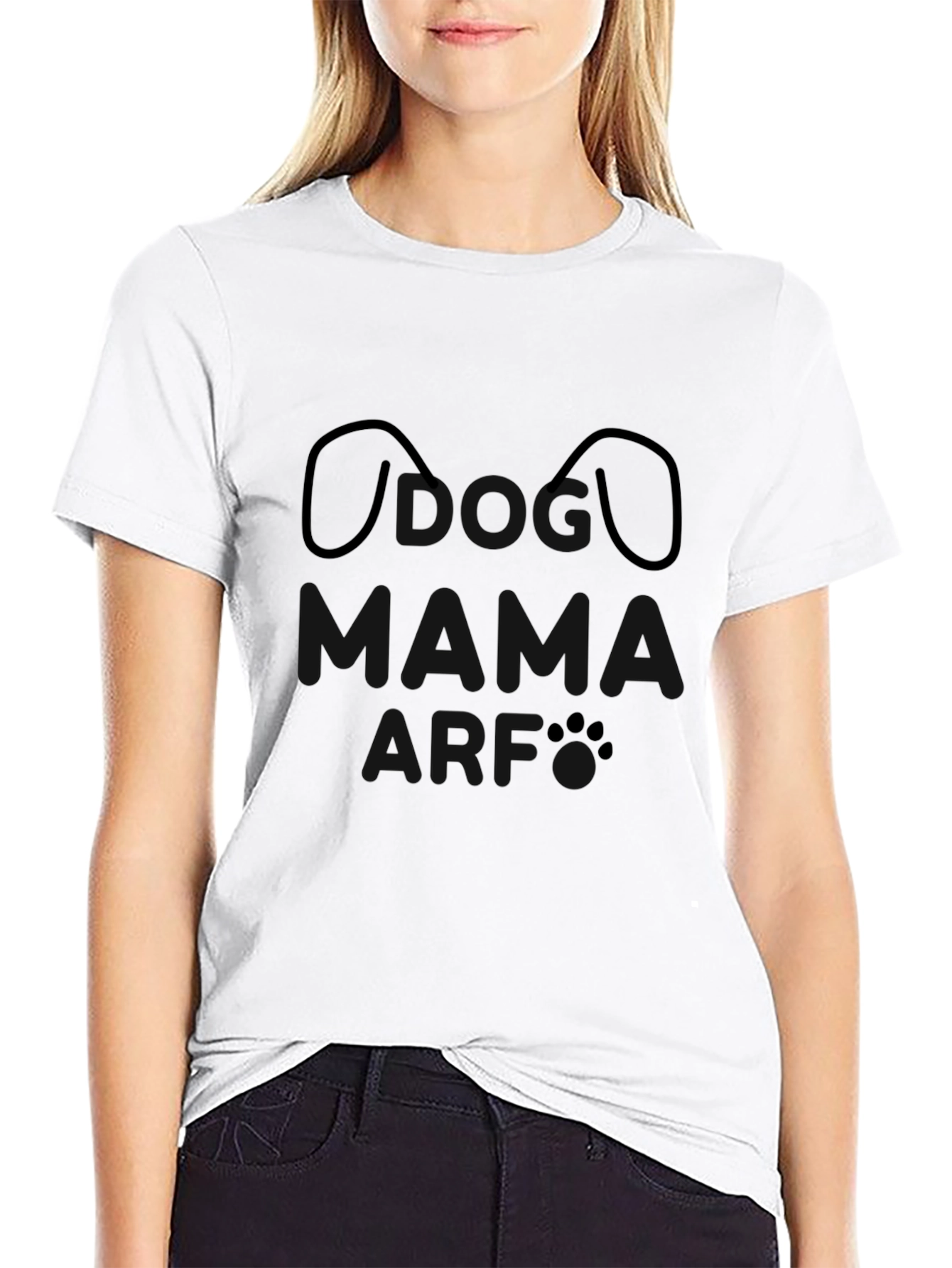 Black Black Dog Paw Print Graphic Tee view 9