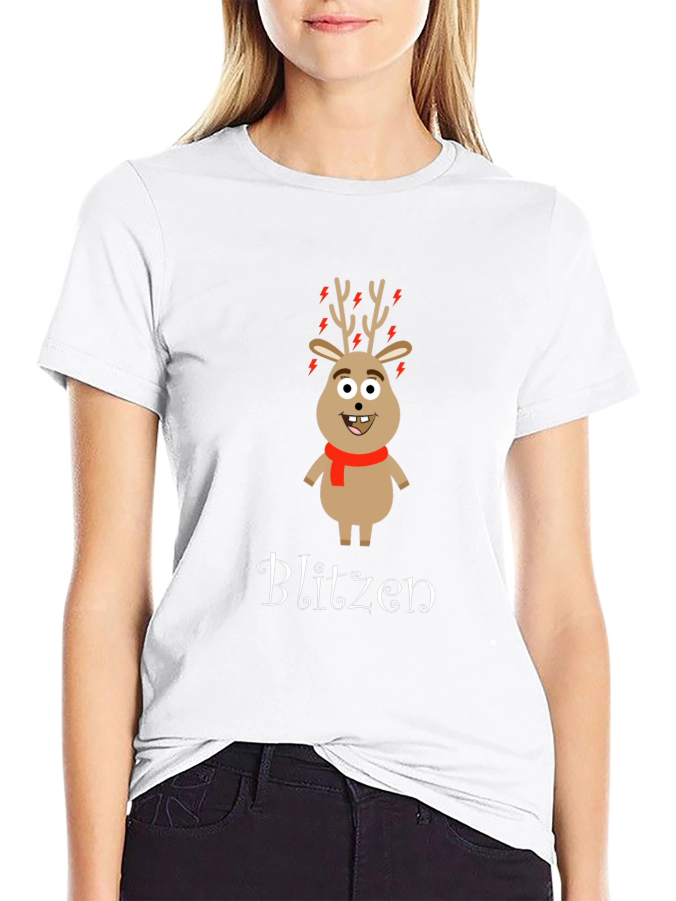 Black Blitzen Reindeer Graphic T-Shirt view 9