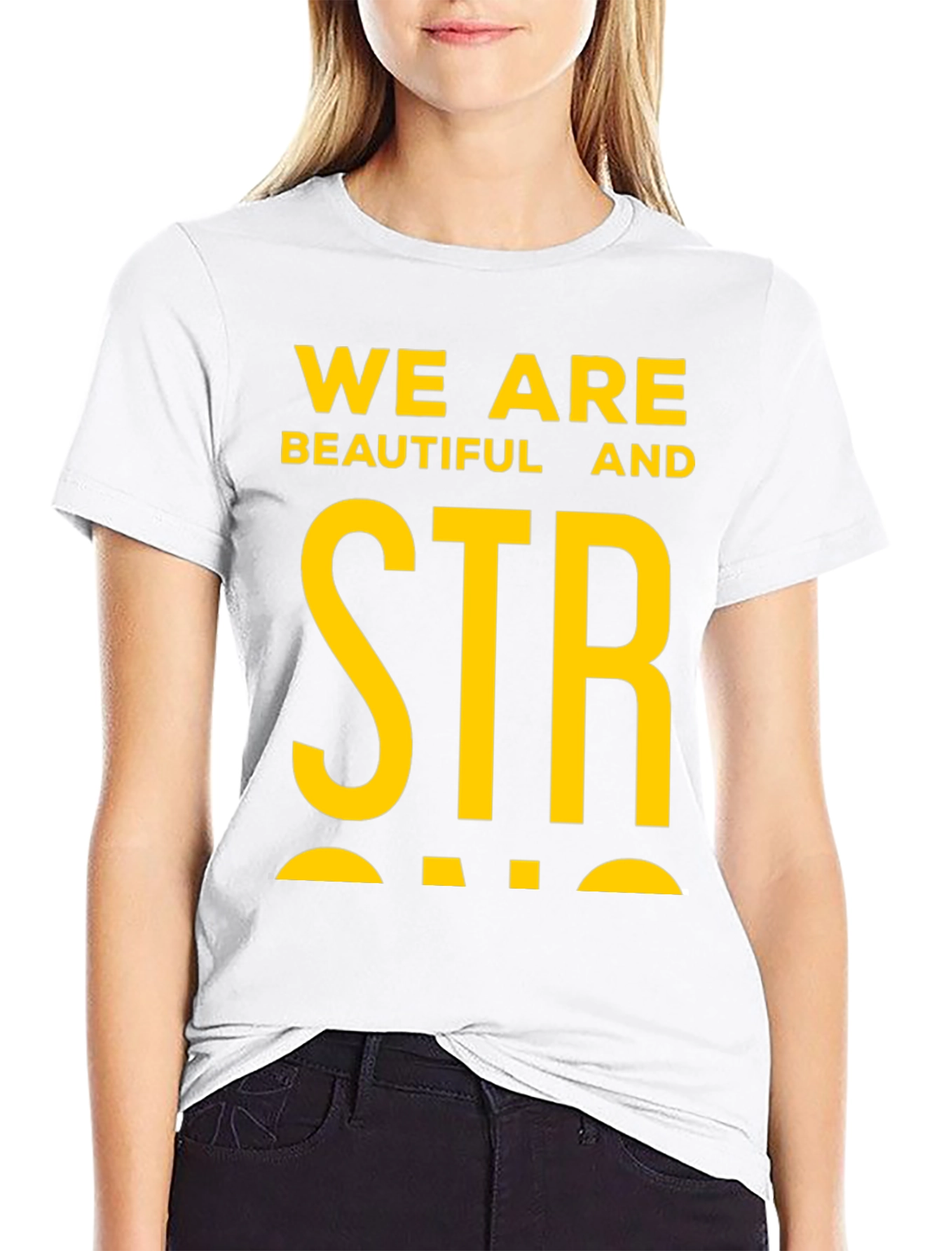 Black We Are Beautiful & Strong Graphic Tee - Bold Statement Shirt view 9
