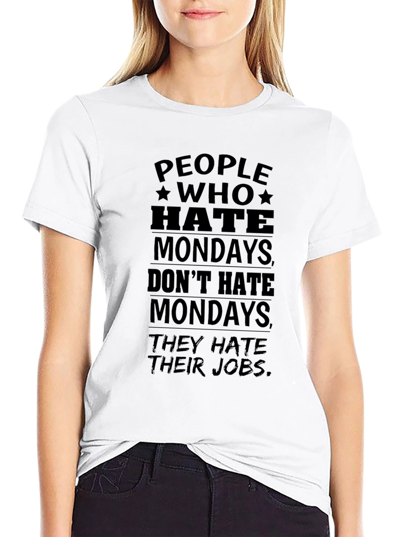 Black Hate Mondays? Black Graphic Tee - Men's Funny Job Shirt view 9