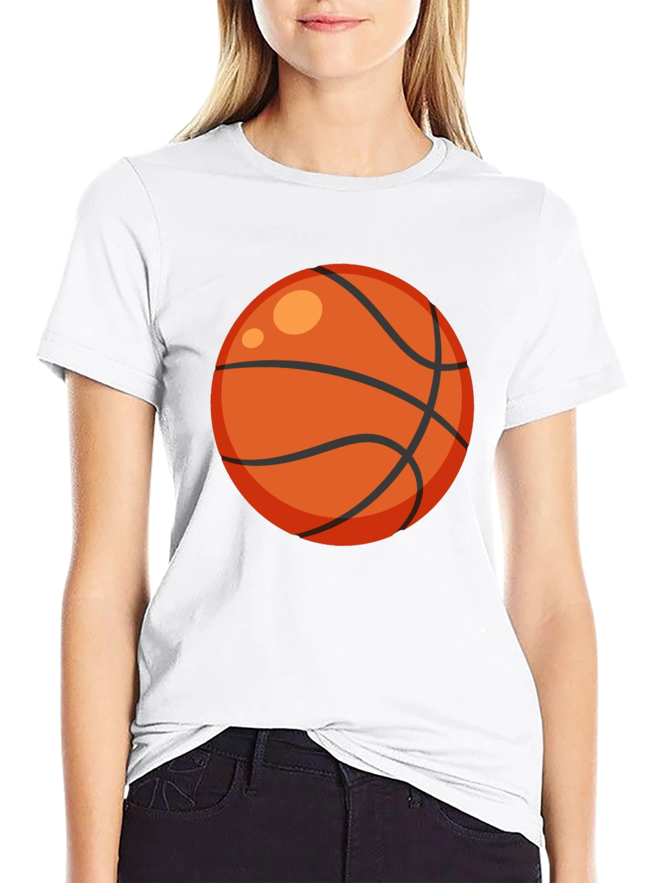 Black Basketball Graphic Tee - Black Cotton T-Shirt view 9