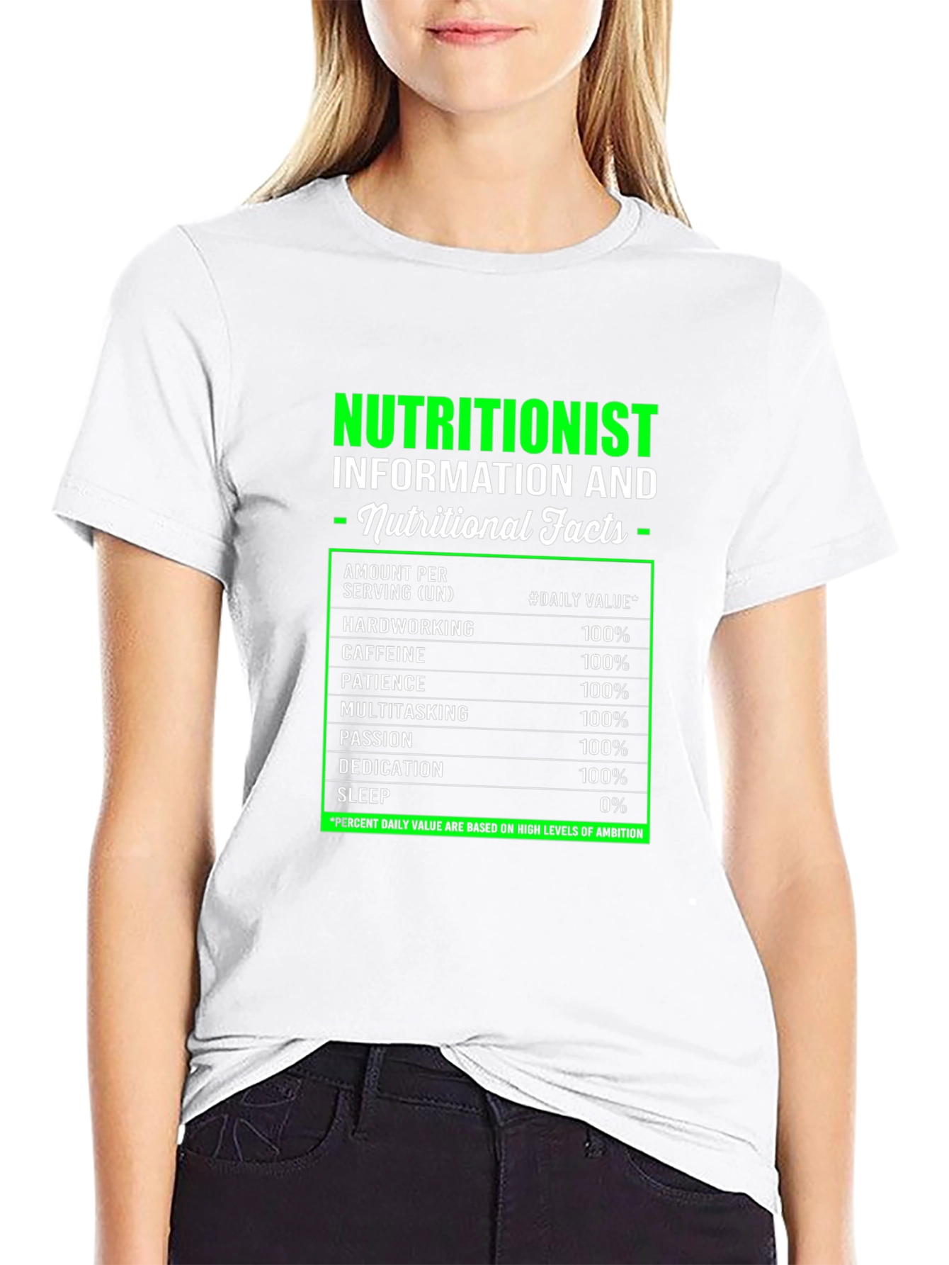 Black Nutritionist Nutritional Facts Black T-Shirt view 9