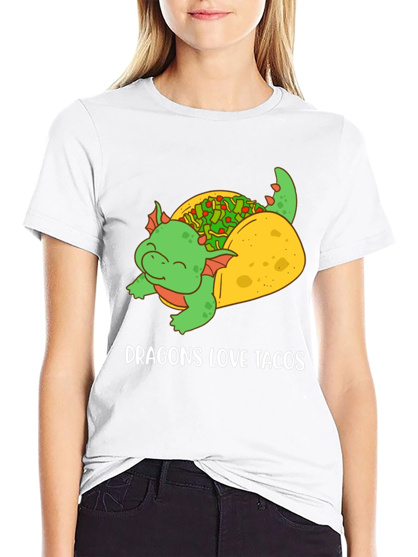 Black Dragon Loves Tacos Graphic Tee view 9