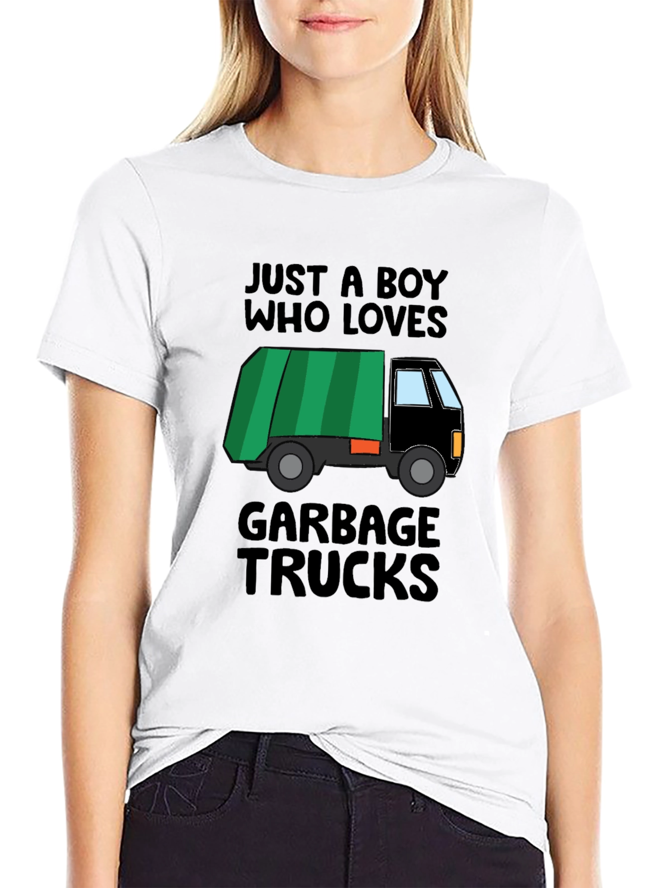 Black Boy's Garbage Truck T-Shirt view 9