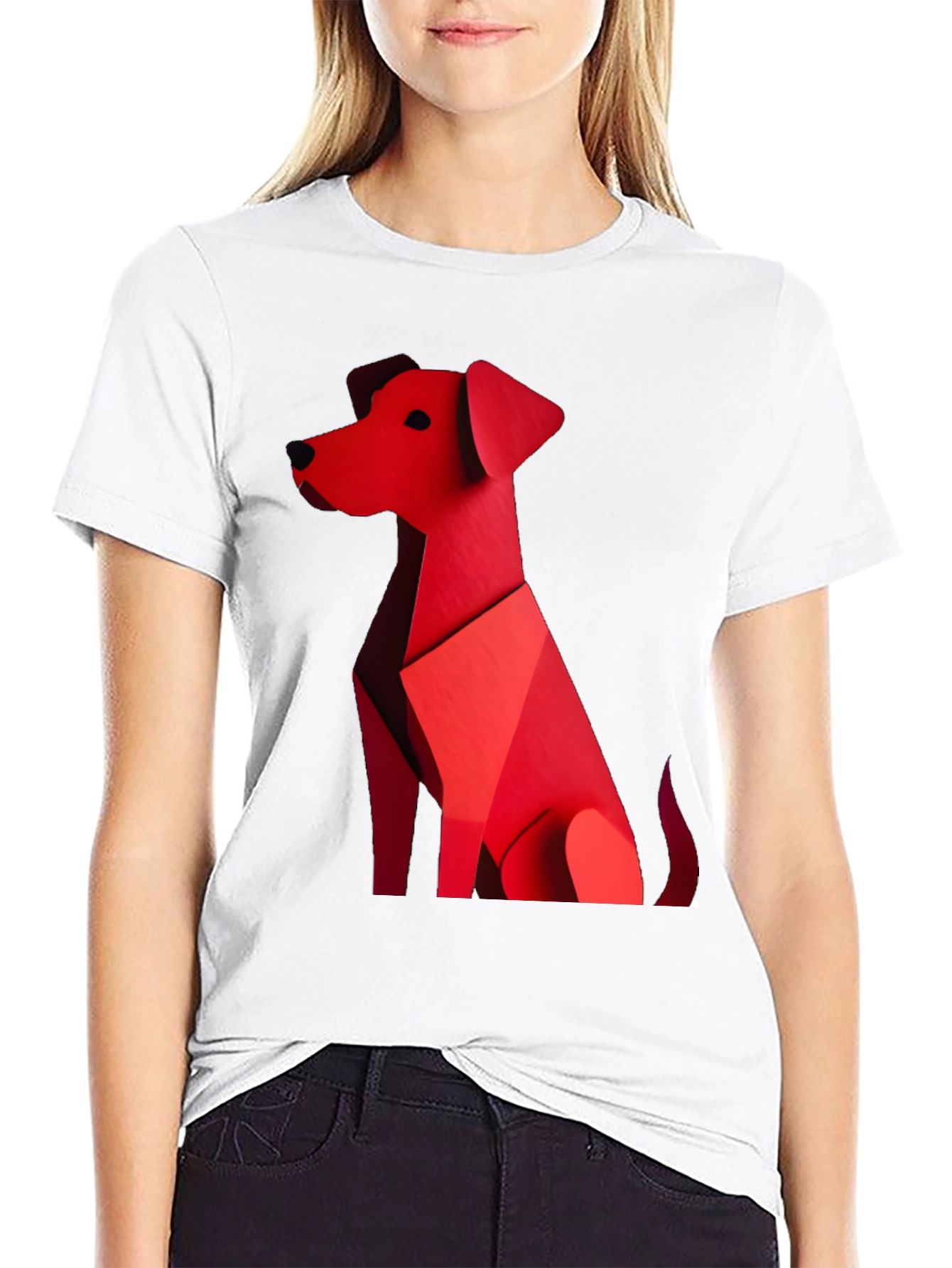 Black Geometric Dog Graphic Tee - Stylish Casual Wear view 9