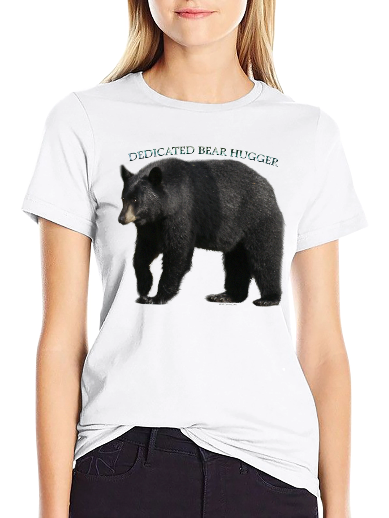 Black Dedicated Bear Hugger Black T-Shirt view 9