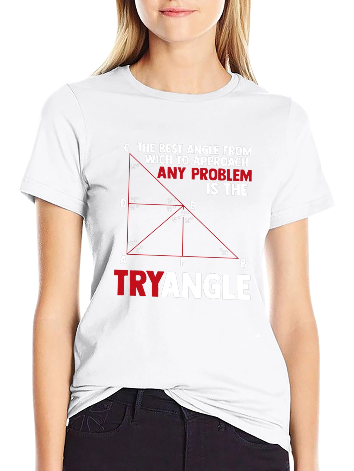 Black Tryangle Math Humor Graphic T-Shirt view 9