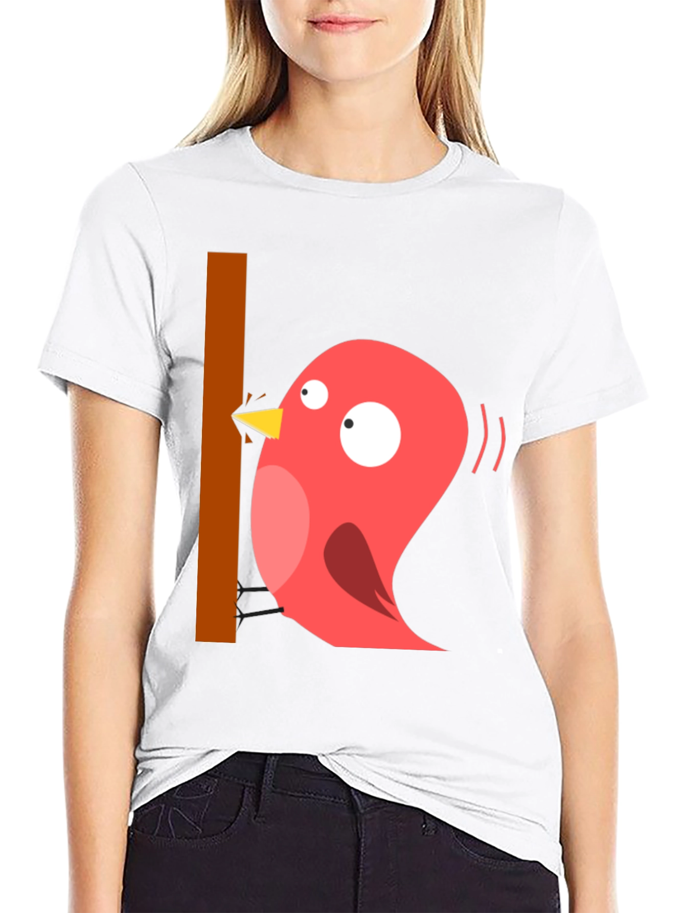 Black Funny Bird Graphic T-Shirt - Casual Black Tee view 9