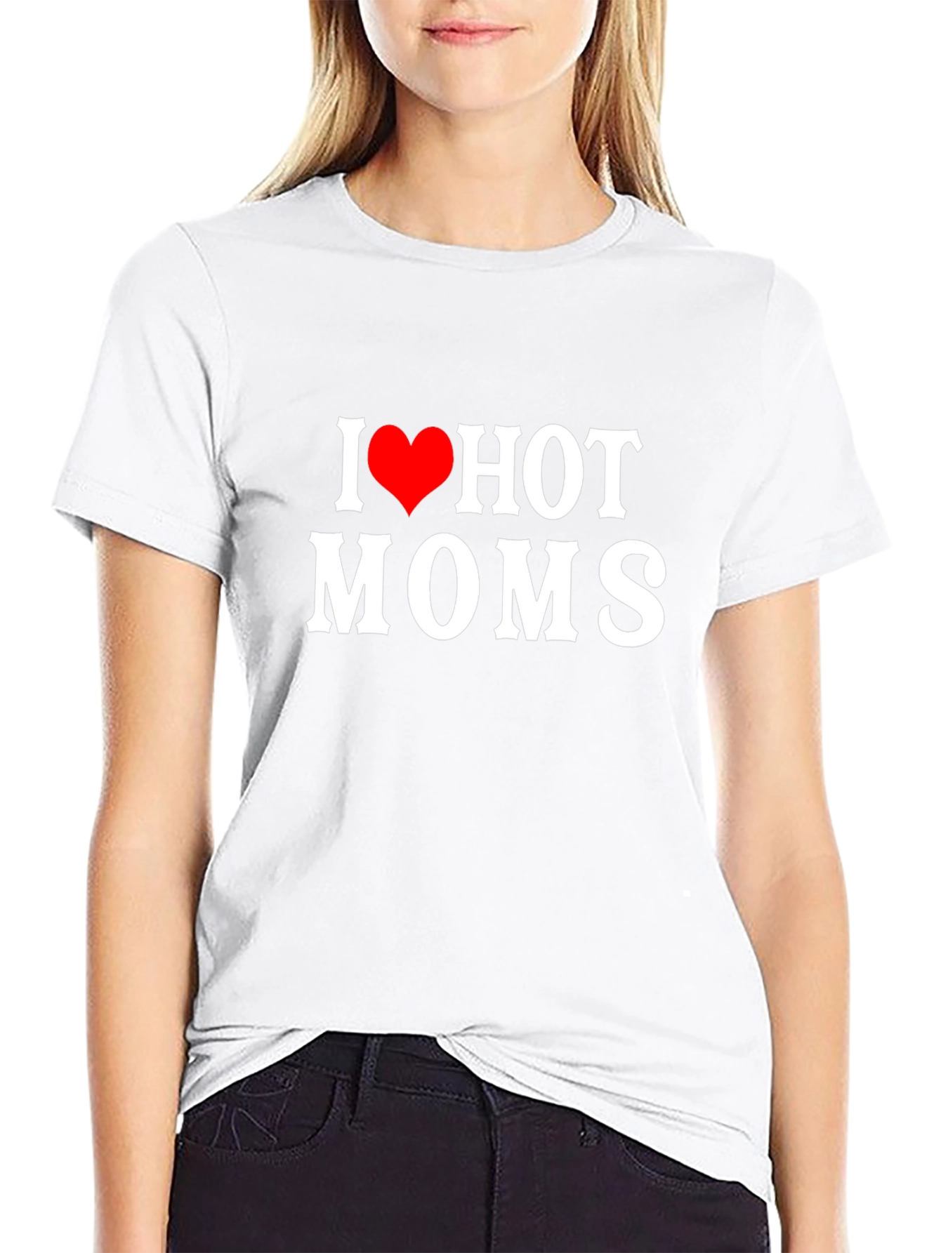 Black I Heart Hot Moms T-Shirt view 9