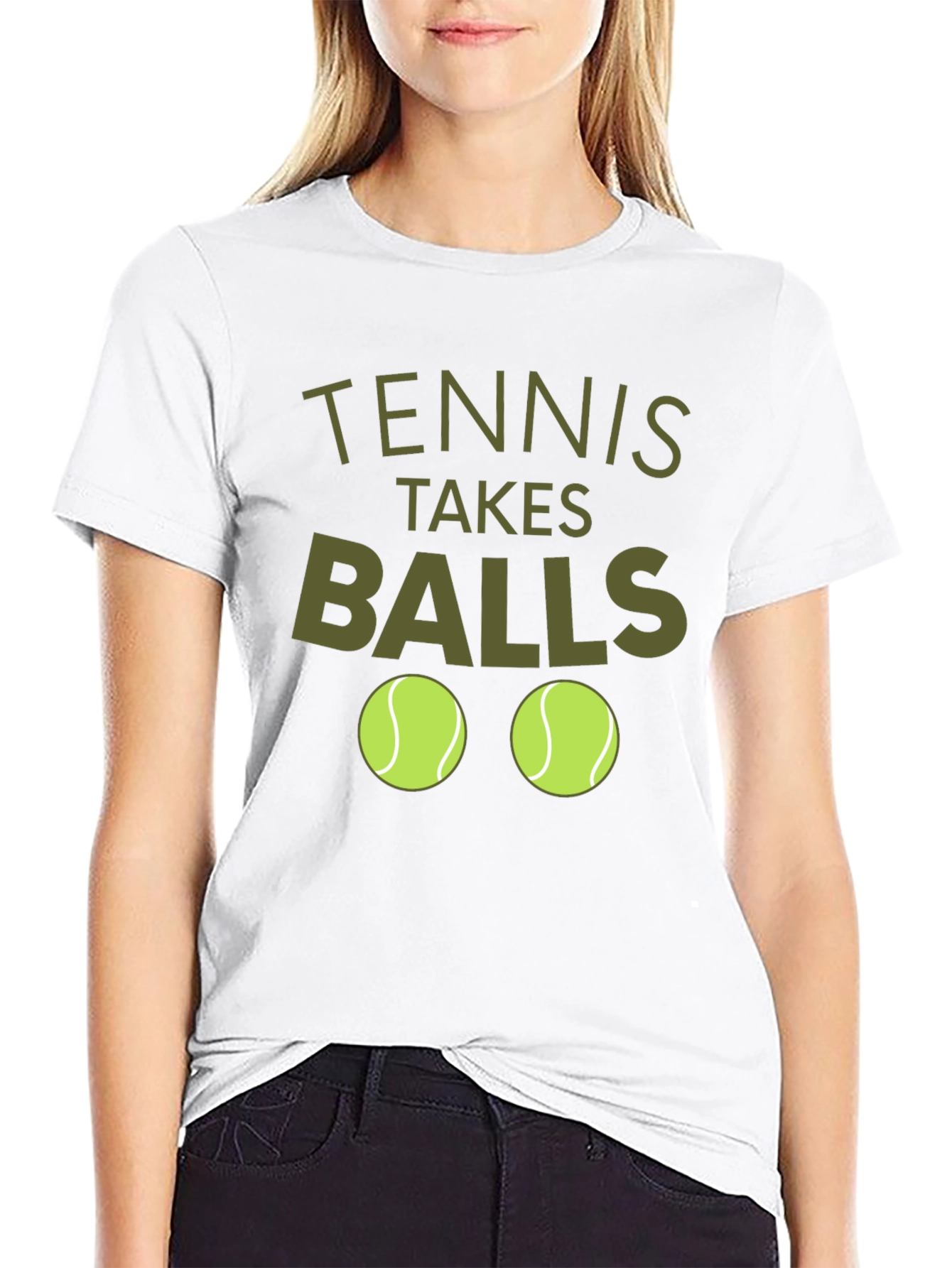 Black Tennis Takes Balls Funny Graphic Tee view 9