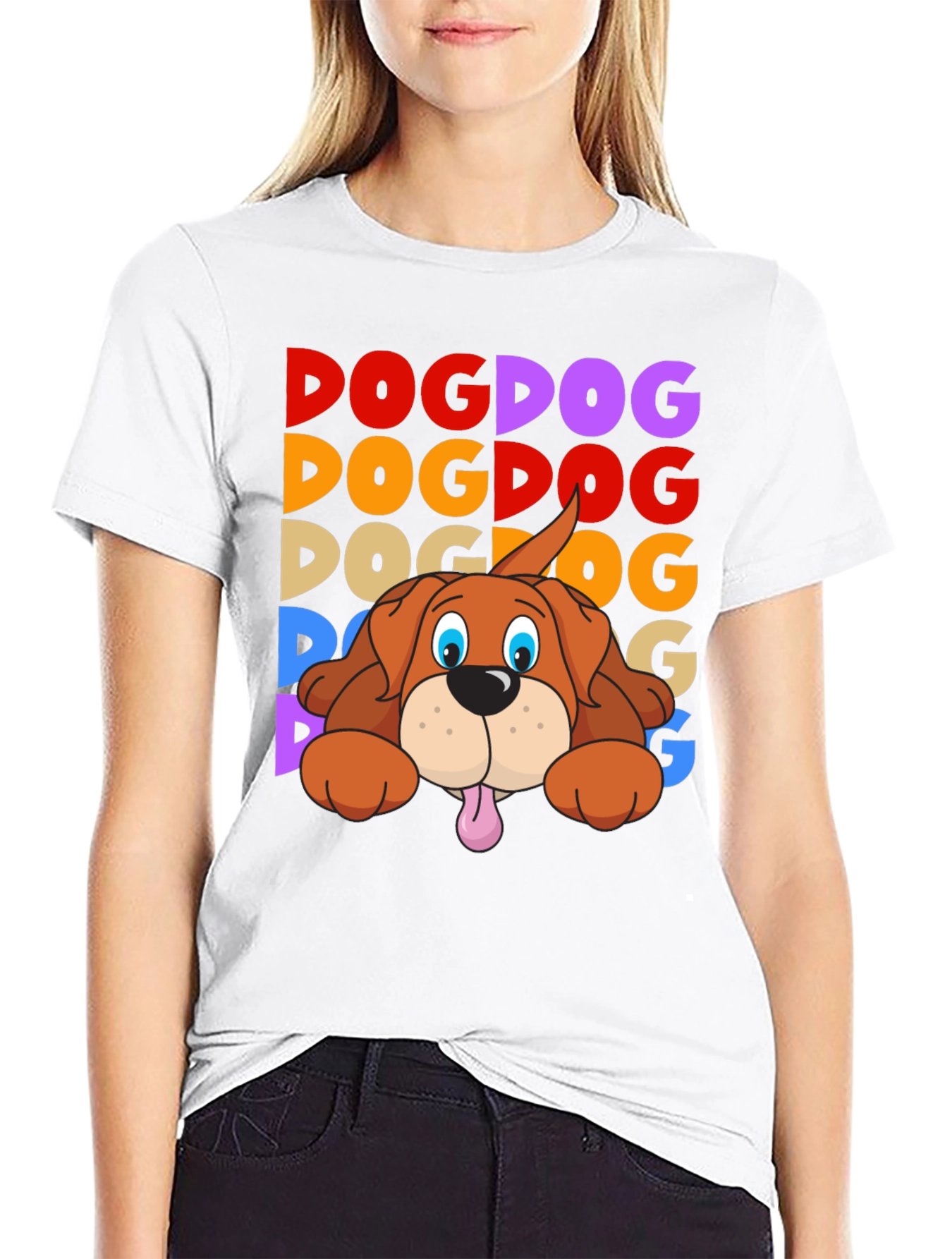 Black Dog Graphic T-Shirt - Fun Colorful Design view 9