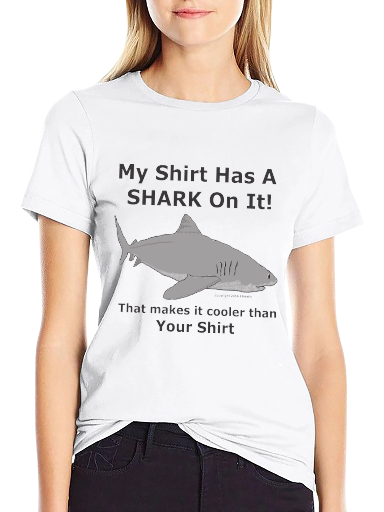 Black Shark T-Shirt - My Shirt Has A Shark On It! view 9