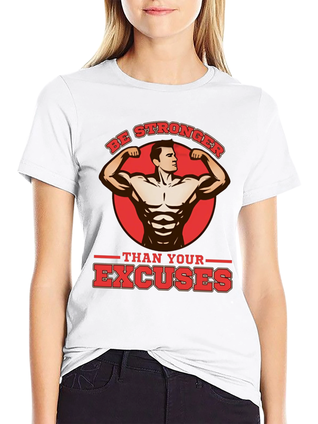 Black Be Stronger Than Your Excuses Black T-Shirt view 9