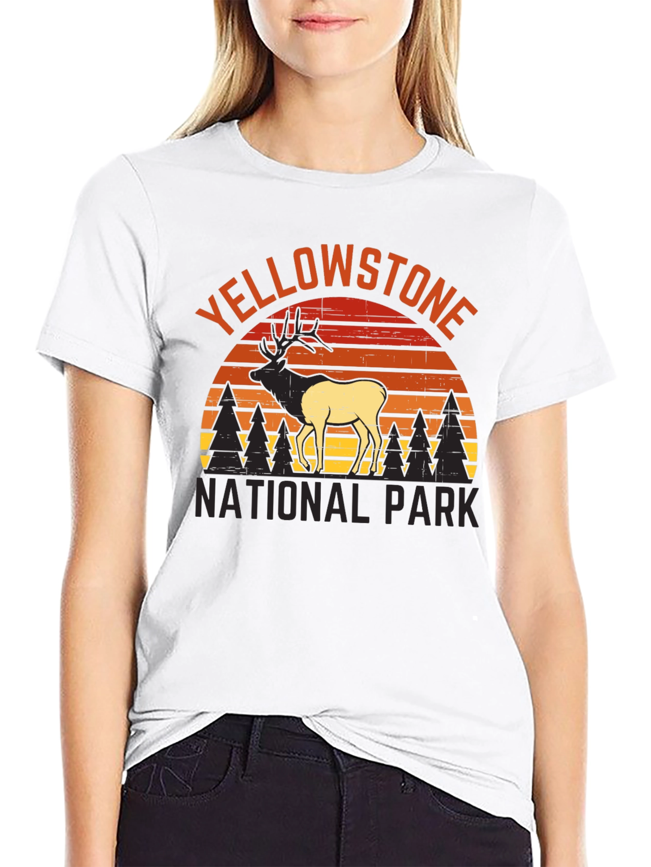 Black Yellowstone National Park Elk Graphic Tee view 9