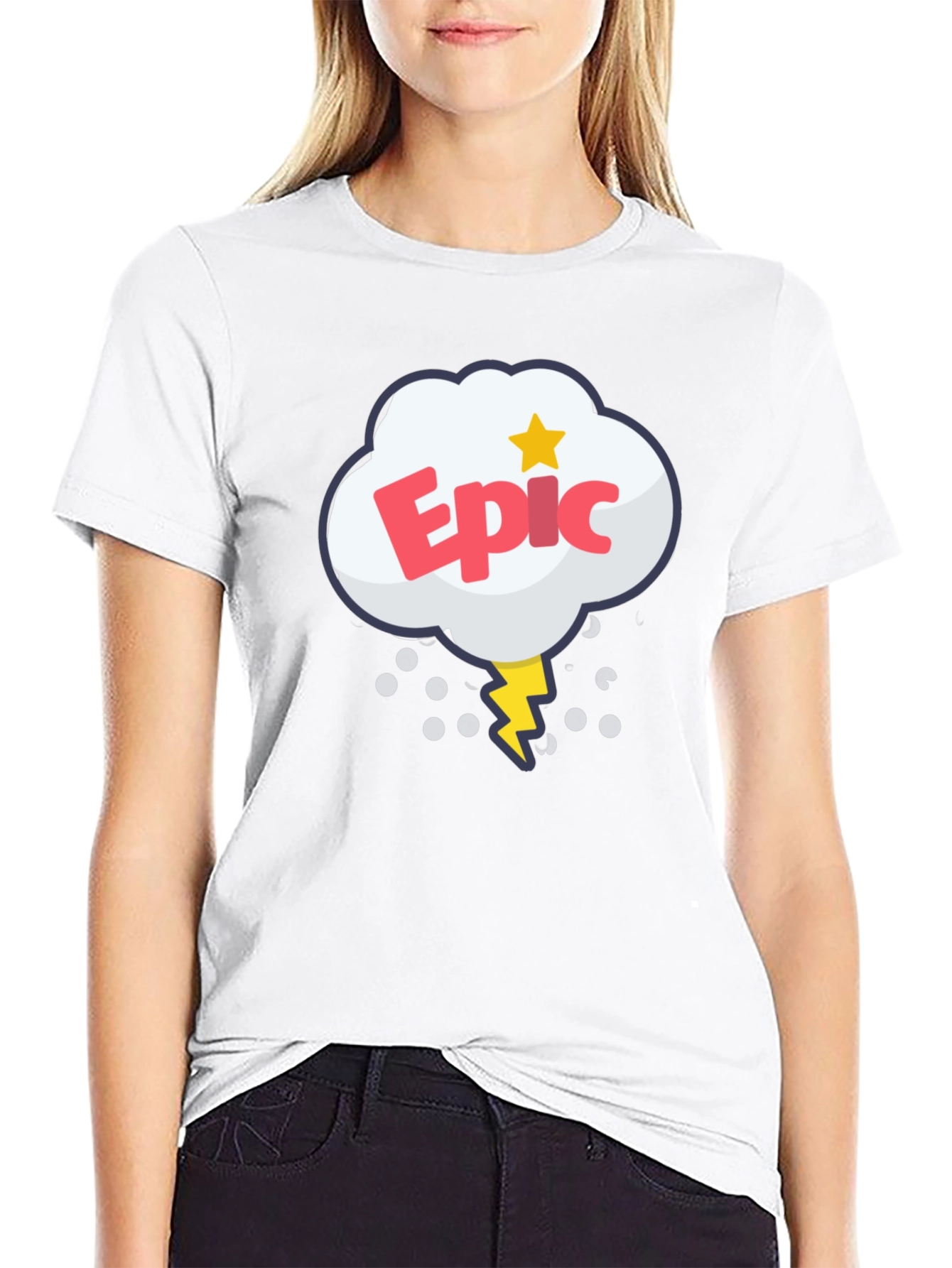 Black Epic Cartoon Style Graphic T-Shirt view 9