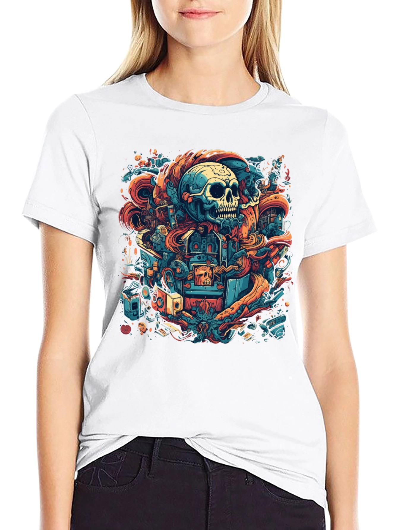 Black Skull Graphic Tee - Unique Urban Design view 9