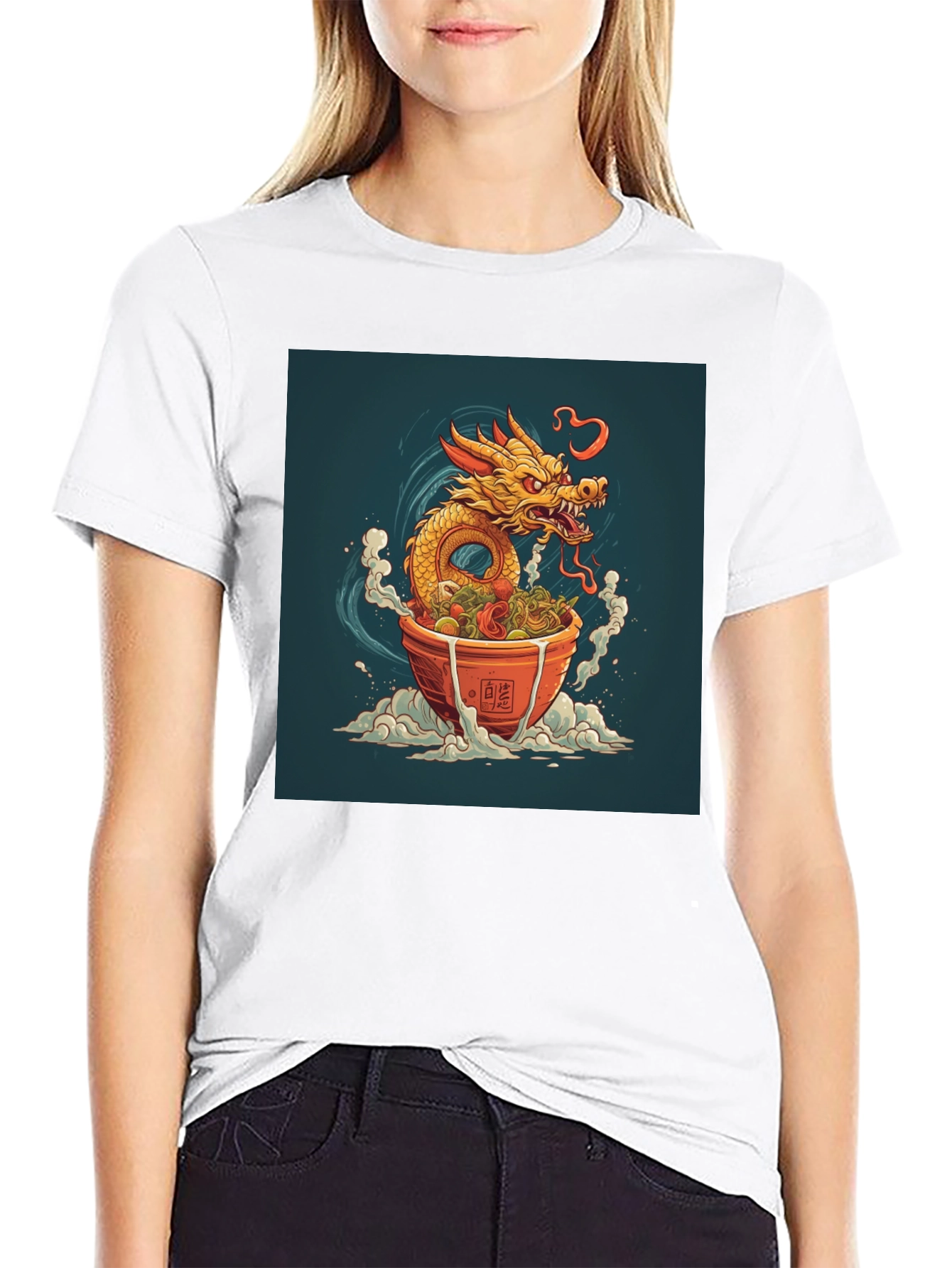 Black Dragon Ramen T-Shirt - Unique Graphic Tee view 9