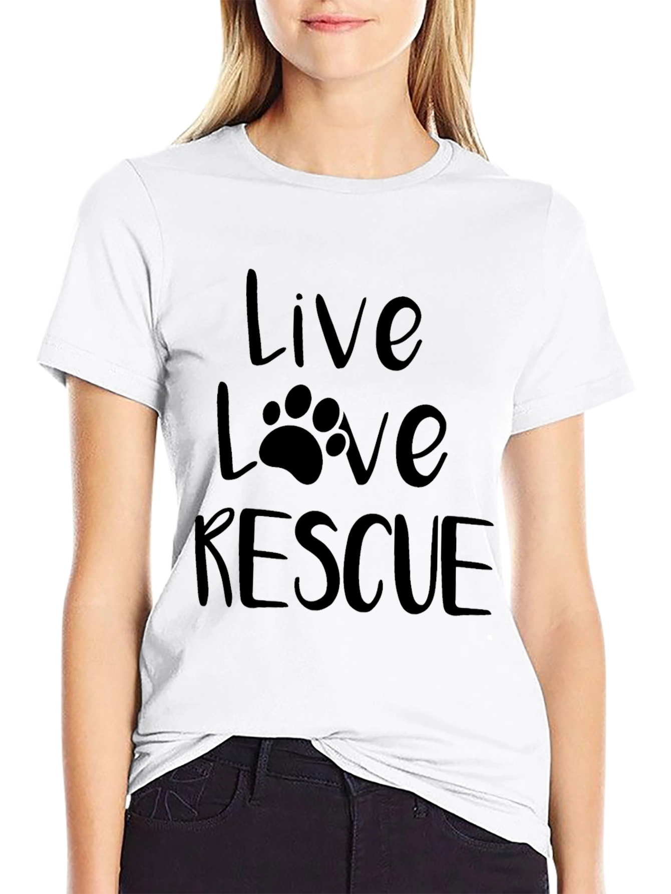 Black Live Love Rescue Graphic Tee view 9