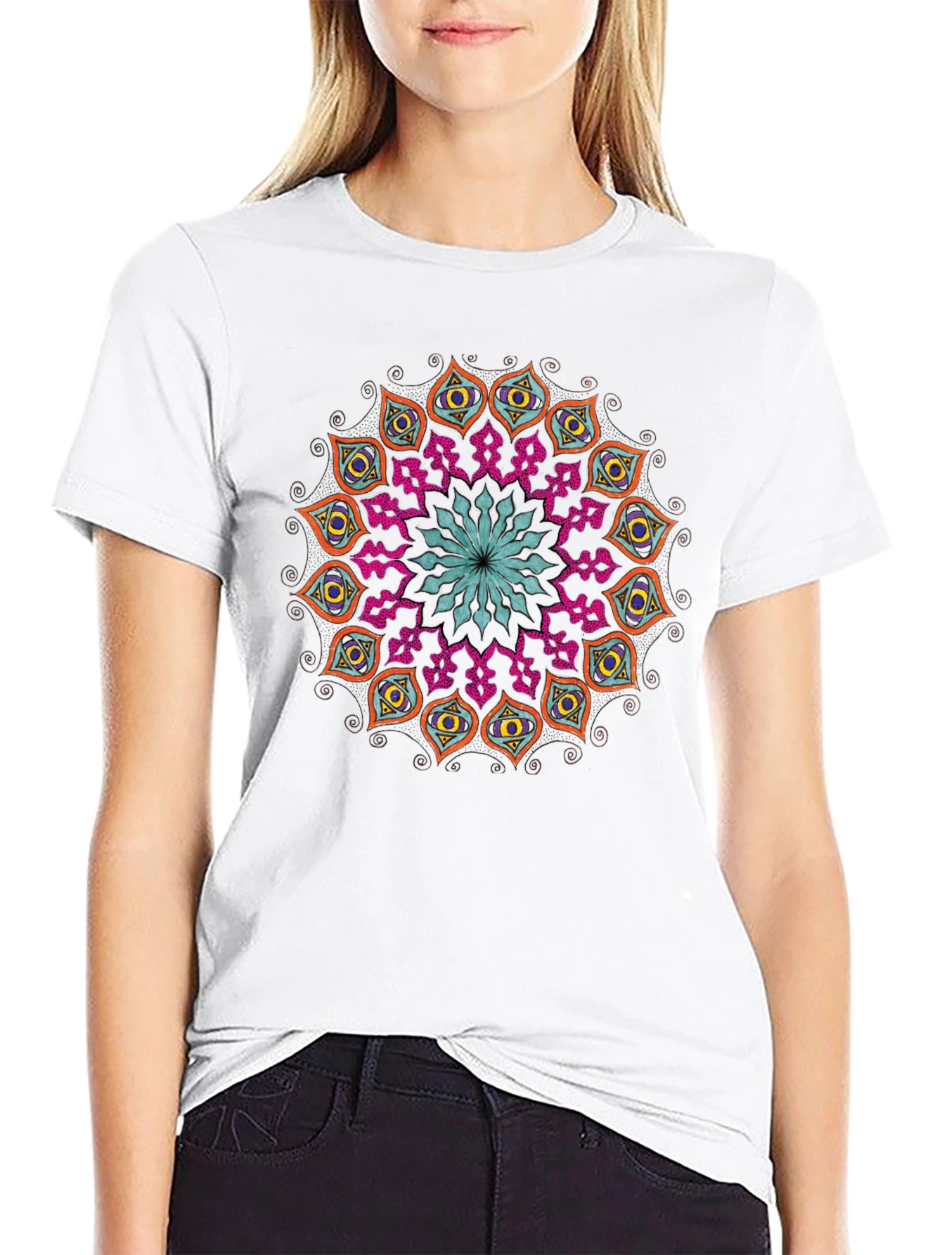 Black Mandala Graphic Tee - Unique Design view 9