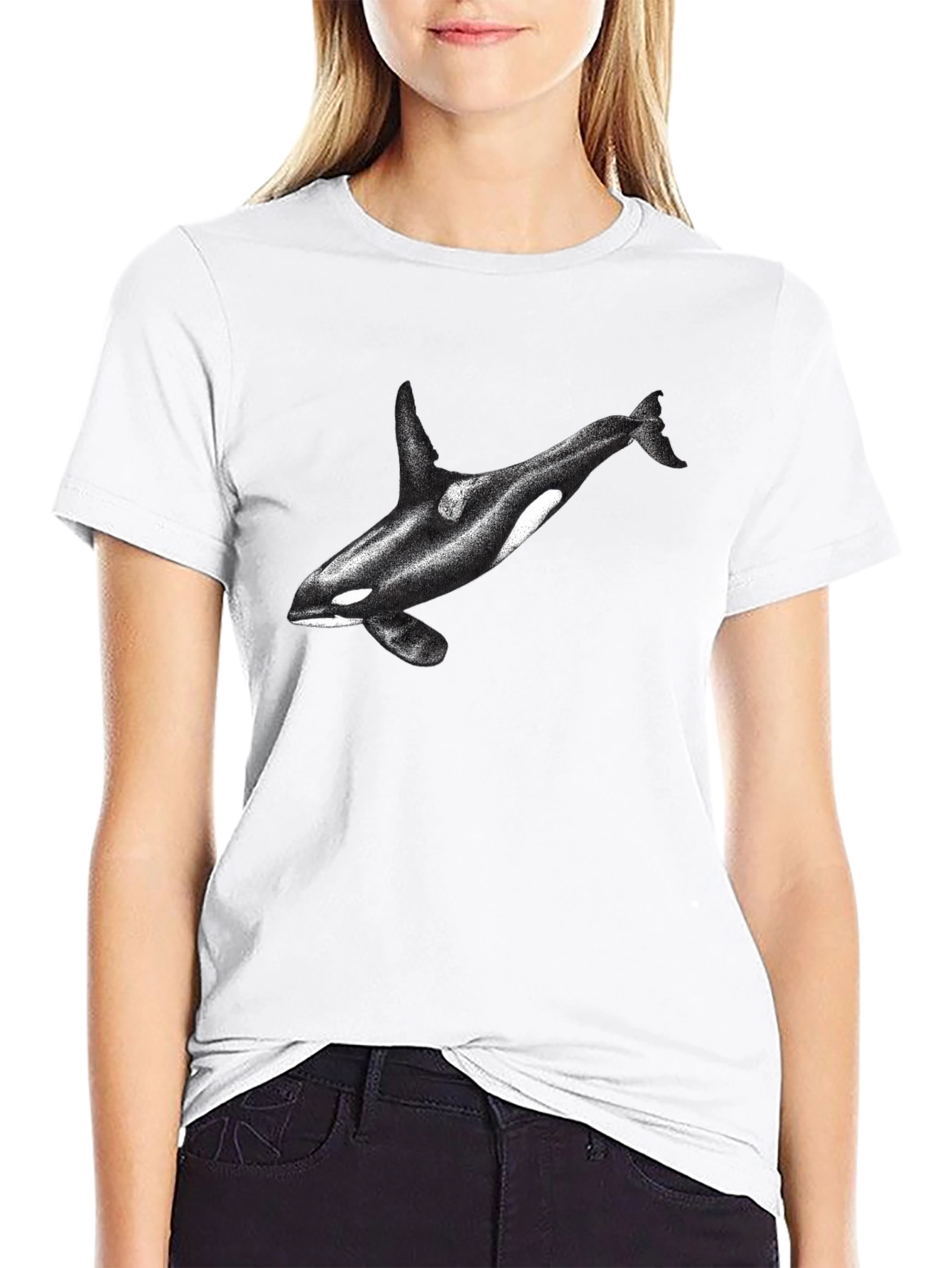 Black Orca Graphic Tee - Black Cotton Blend view 9