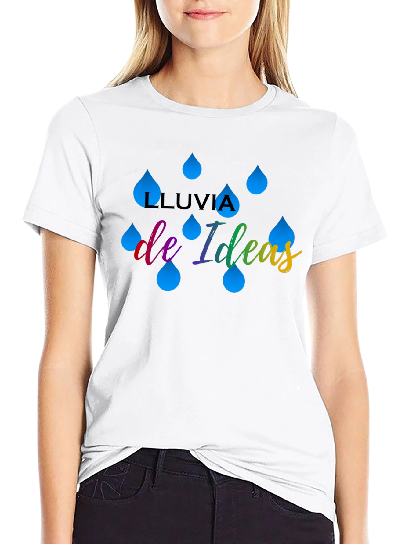 Black Lluvia de Ideas Graphic T-Shirt view 9