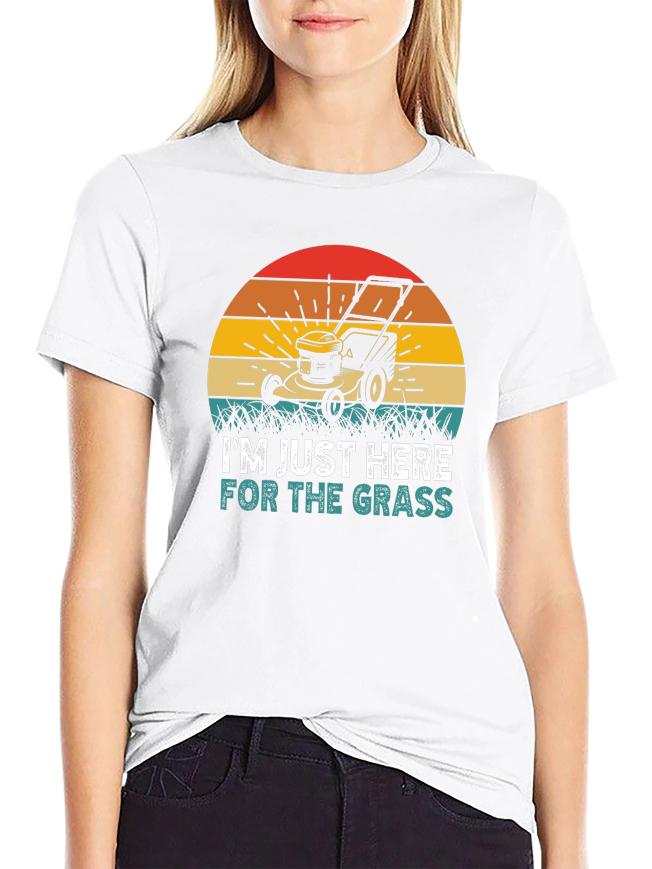 Black I'm Just Here for the Grass T-Shirt view 9