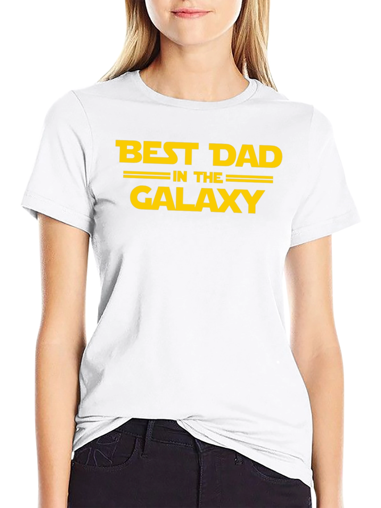 Black Best Dad In The Galaxy T-Shirt view 9