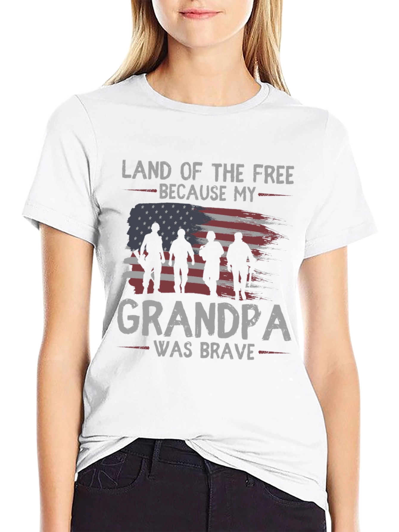 Black Land of the Free Grandpa Graphic Tee view 9