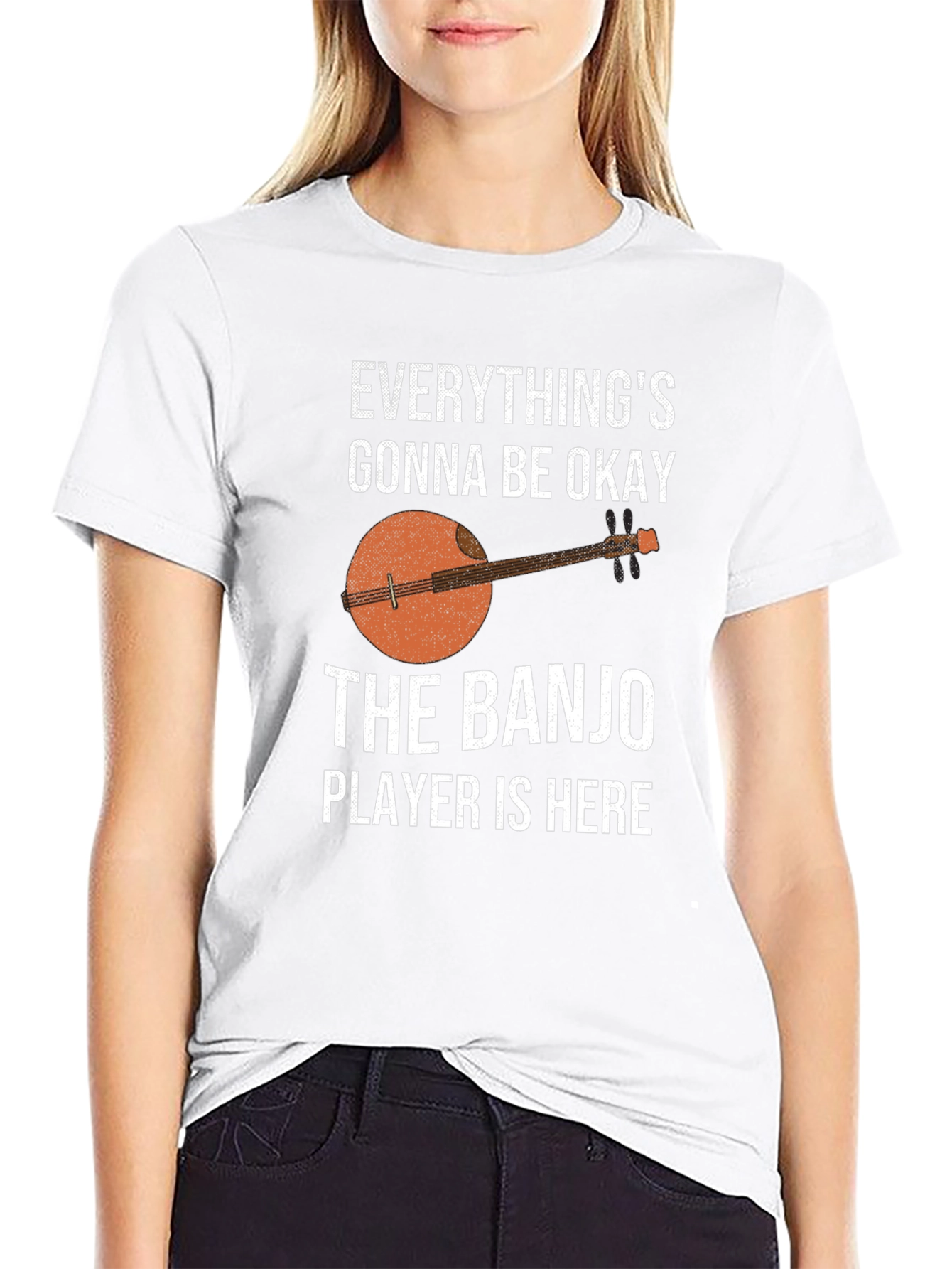 Black Banjo Player T-Shirt - Everything's Gonna Be Okay view 9