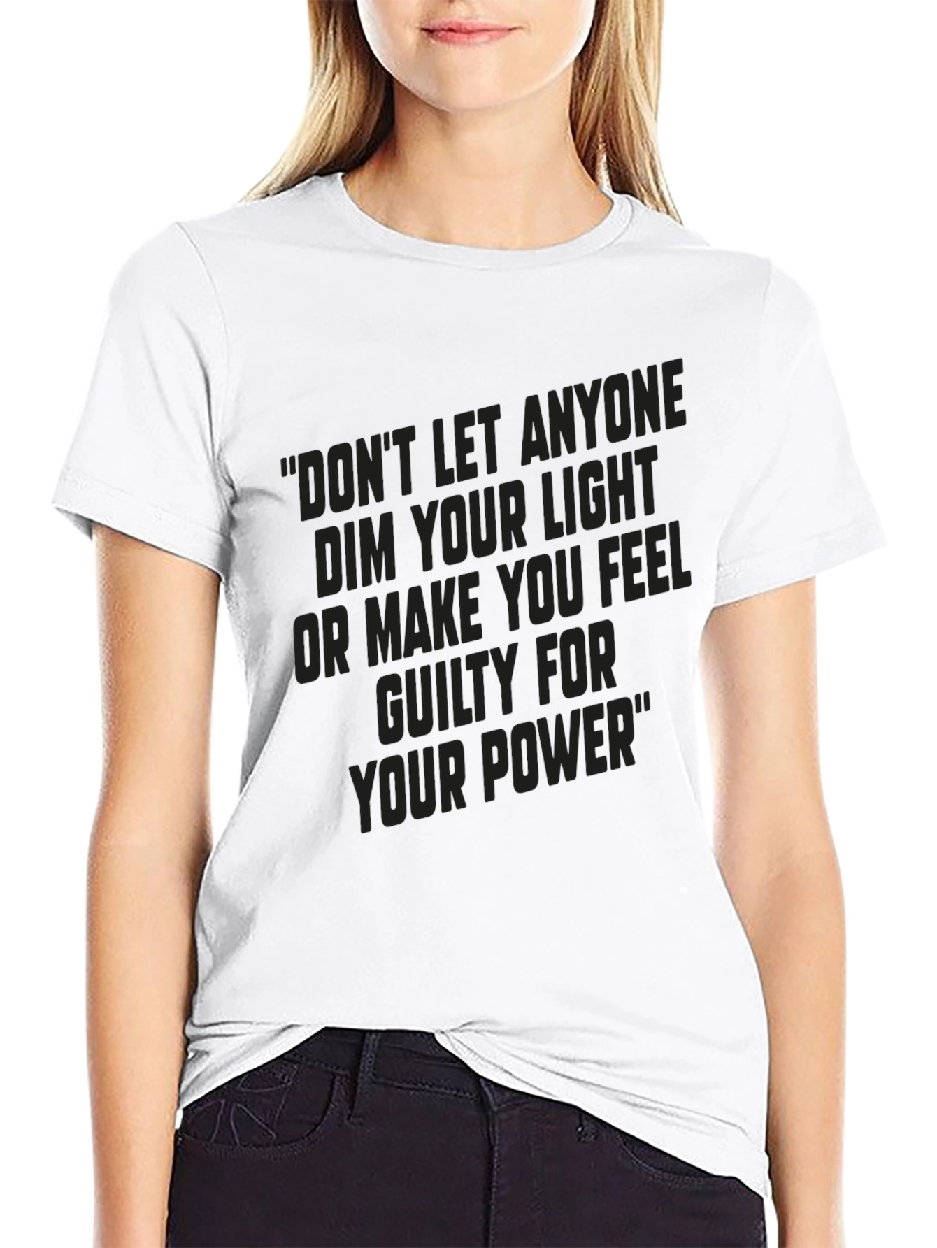 Black Inspirational Black T-Shirt: "Your Power" view 9