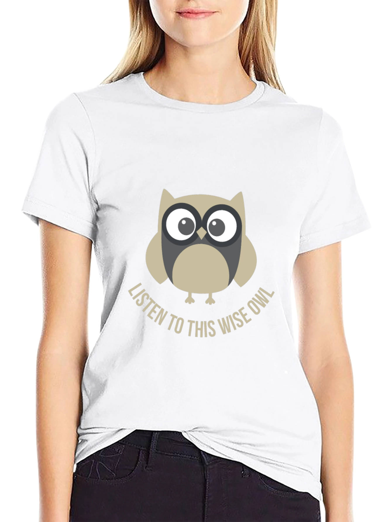Black Wise Owl Graphic Tee - Listen To This Owl T-Shirt view 9